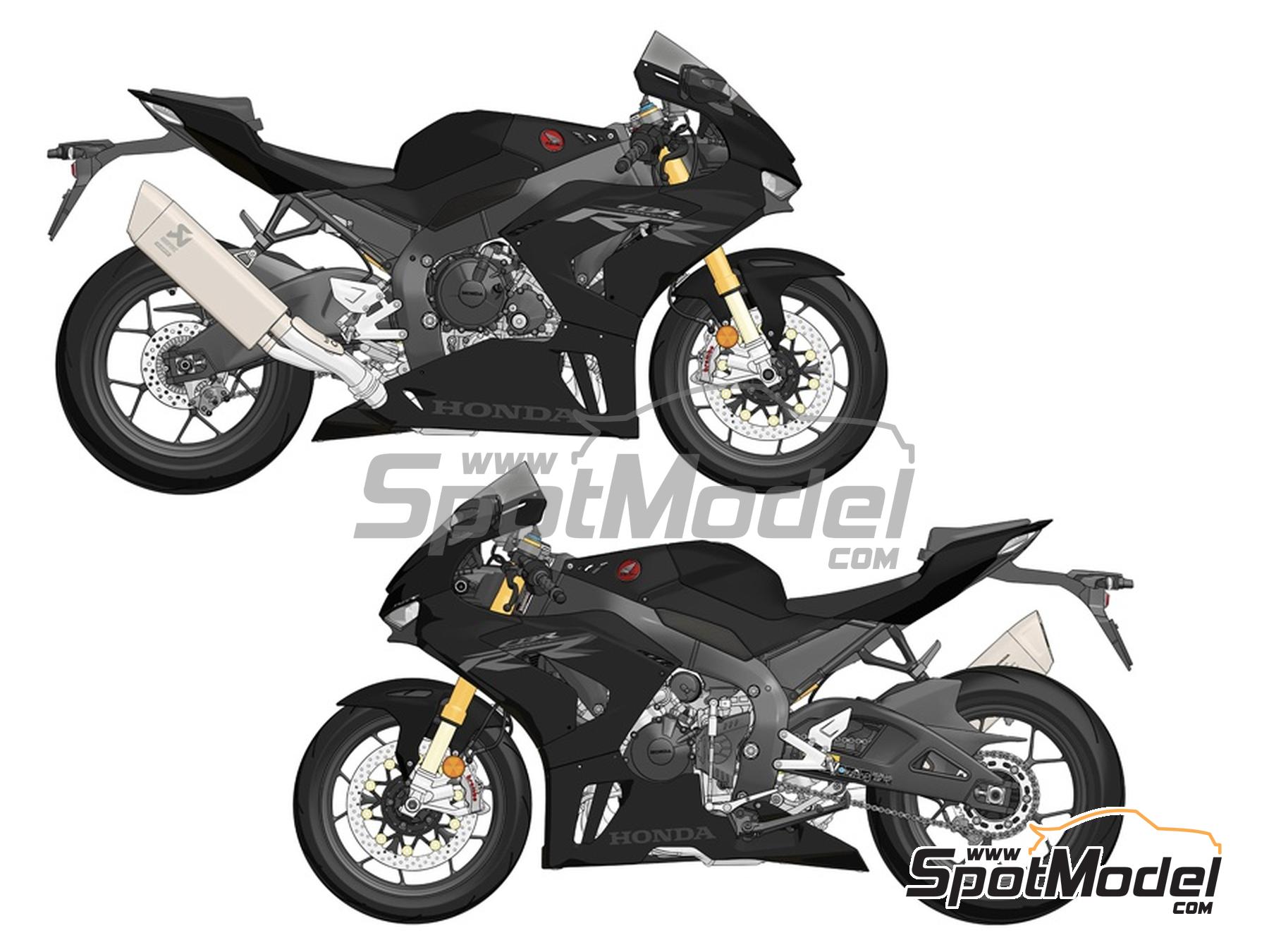 Image 7: Honda CBR1000RR-R Fireblade SP - Black pre-painted version | Motorbike scale model kit in 1/9 scale manufactured by Magic Factory (ref.&nbsp;MAGIC-1405, also 6974715831072 and 1405)
