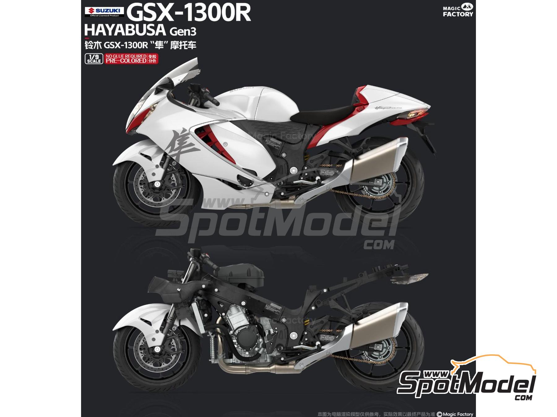 Image 10: Suzuki GSX-1300R Hayabusa Gen3 - Pre-painted version | Motorbike scale model kit in 1/9 scale manufactured by Magic Factory (ref.&nbsp;MAGIC-1406, also 1406)