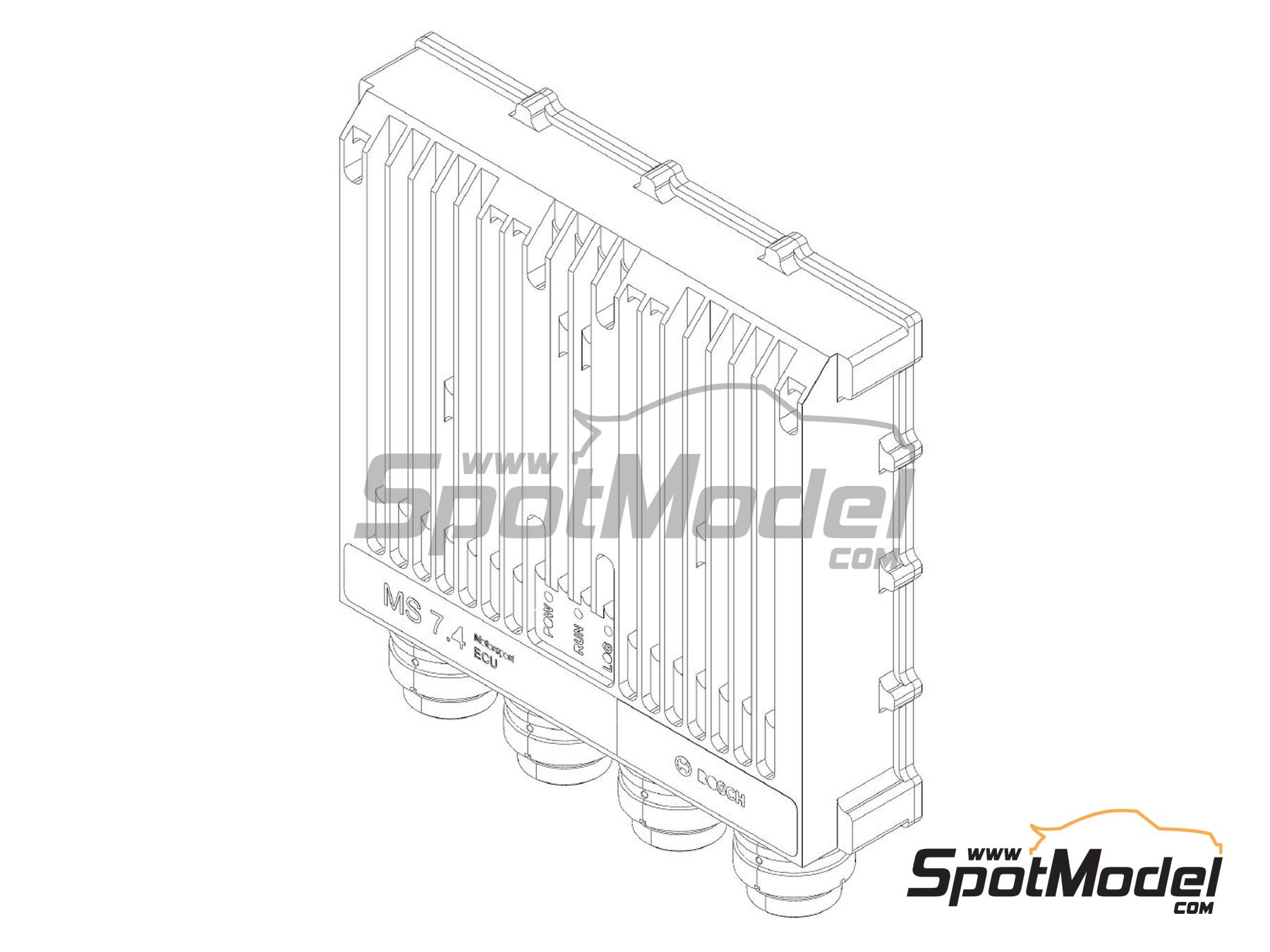 Image 1: Bosch MS7.4 Racing ECU | Detail in 1/24 scale manufactured by Matija and Andrej Modelworks (ref.&nbsp;MAA-00001-24)