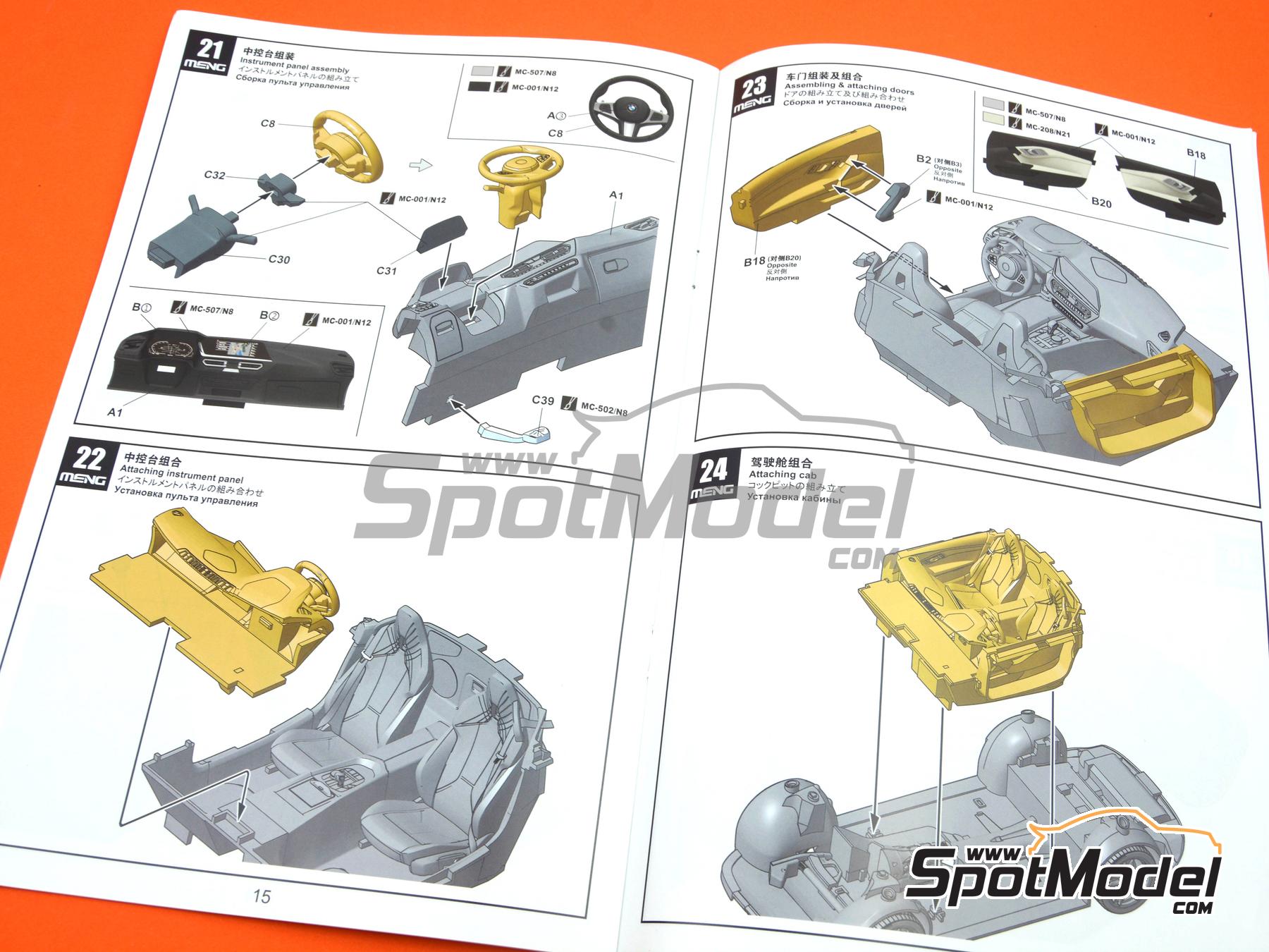 Image 18: BMW Z4 M40i | Car scale model kit in 1/24 scale manufactured by Meng Model (ref. CS-005, also 4897038553464)