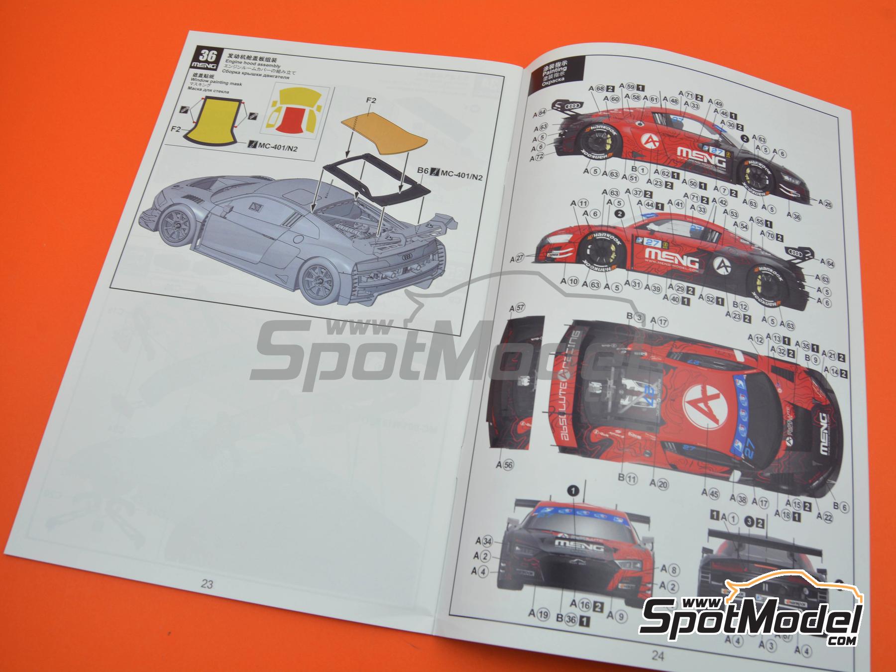 Image 32: Audi R8 LMS GT3 Evo II Equipo Absolute Racing patrocinado por Meng - TSS Thailand Super Series 2024 | Maqueta de coche en escala&nbsp;1/24 fabricado por Meng Model (ref.&nbsp;CS-009, tambien 4897038554072)