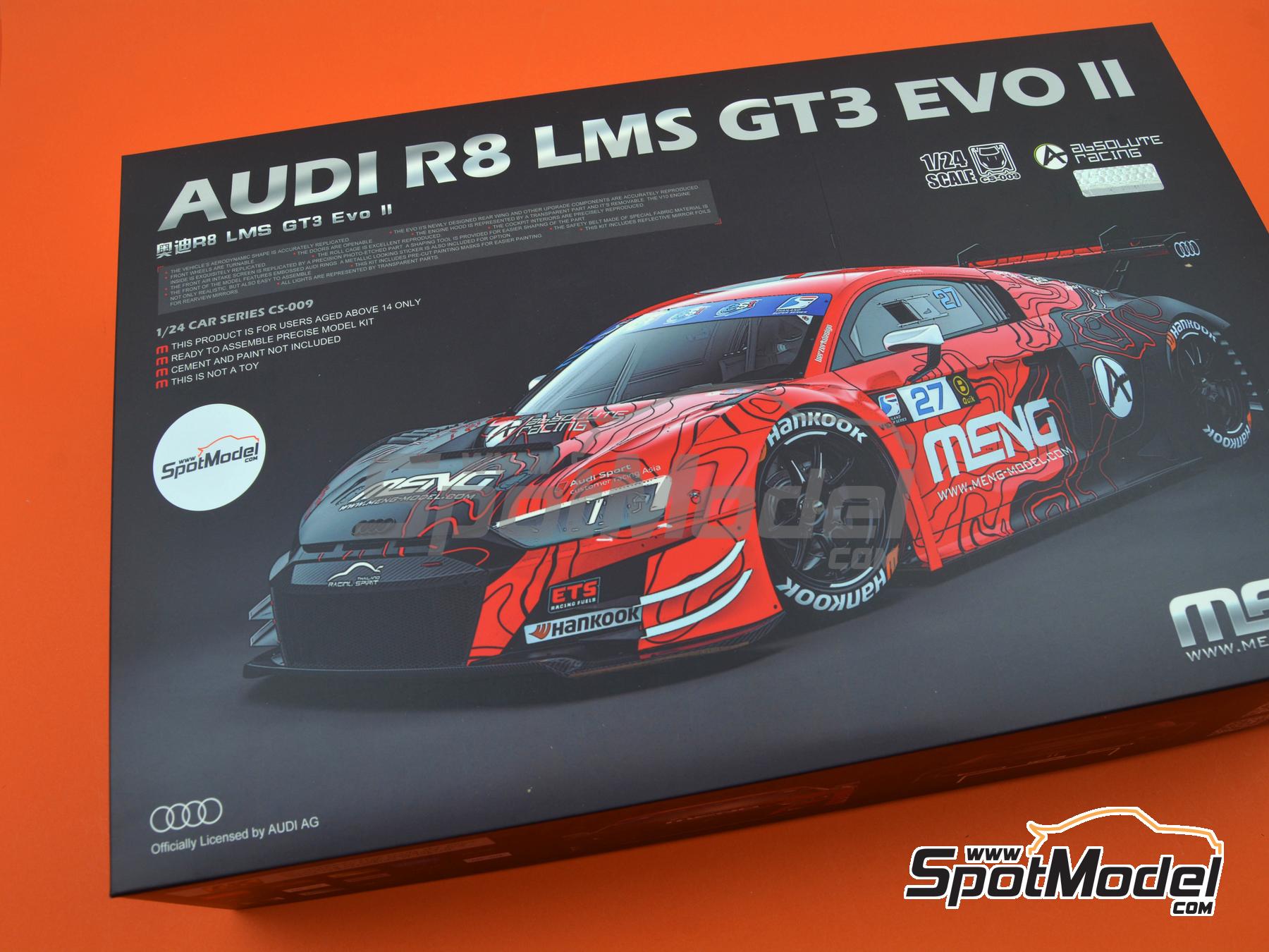 Image 33: Audi R8 LMS GT3 Evo II Equipo Absolute Racing patrocinado por Meng - TSS Thailand Super Series 2024 | Maqueta de coche en escala&nbsp;1/24 fabricado por Meng Model (ref.&nbsp;CS-009, tambien 4897038554072)