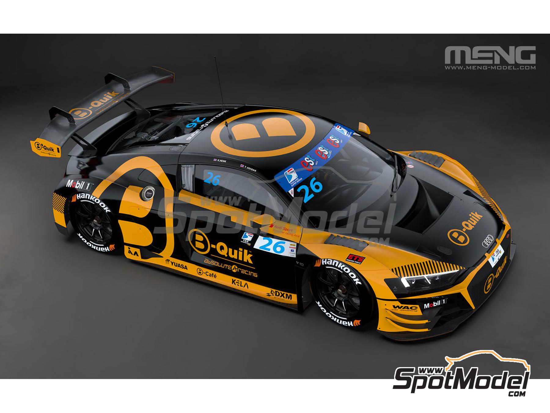 Image 1: Audi R8 LMS GT3 Evo II Absolute Racing Team sponsored by B-Quick - TSS Thailand Super Series 2024 | Car scale model kit in 1/24 scale manufactured by Meng Model (ref. CS-011, also 4897038554089)