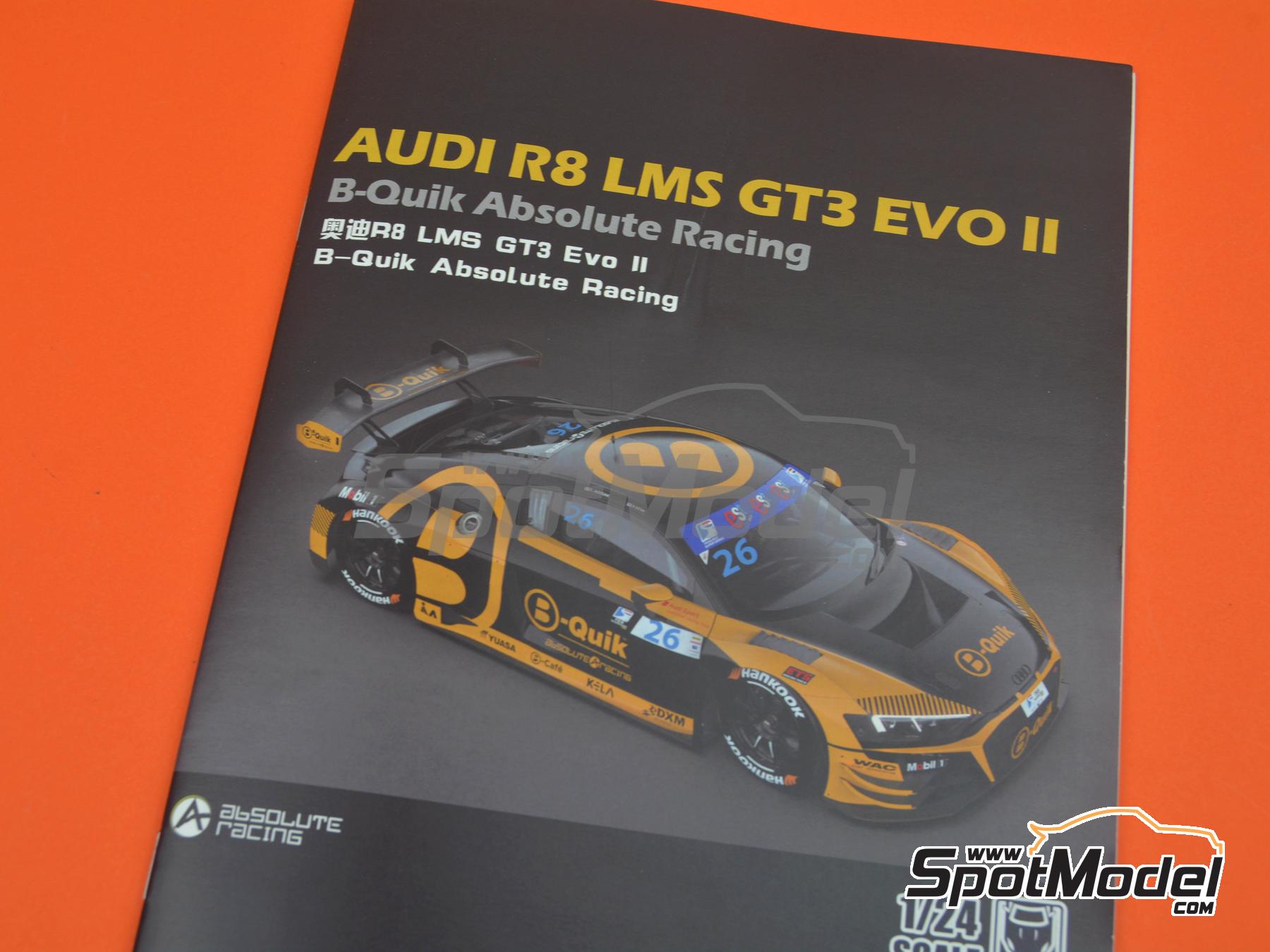 Image 10: Audi R8 LMS GT3 Evo II Absolute Racing Team sponsored by B-Quick - TSS Thailand Super Series 2024 | Car scale model kit in 1/24 scale manufactured by Meng Model (ref. CS-011, also 4897038554089)