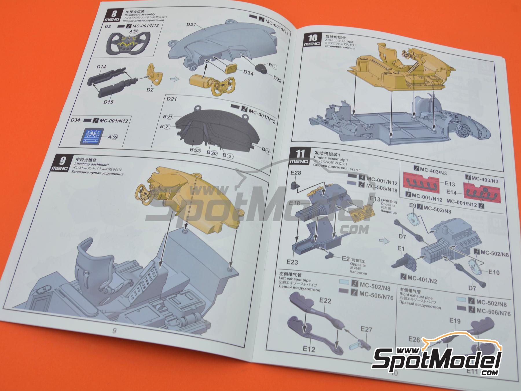 Image 11: Audi R8 LMS GT3 Evo II Absolute Racing Team sponsored by B-Quick - TSS Thailand Super Series 2024 | Car scale model kit in 1/24 scale manufactured by Meng Model (ref. CS-011, also 4897038554089)