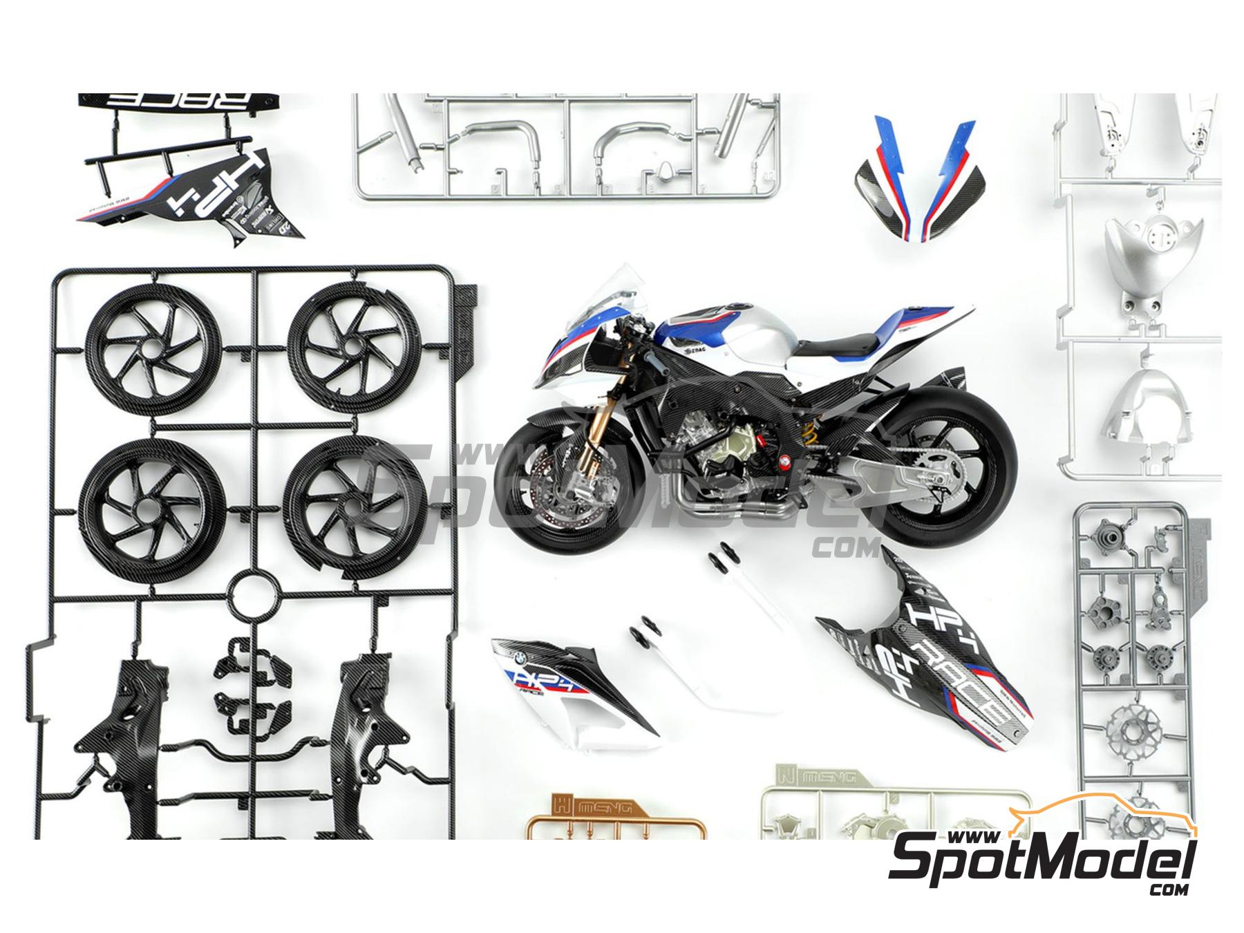Image 3: BMW HP4 Race (pre-painted) | Motorbike scale model kit in 1/9 scale manufactured by Meng Model (ref.&nbsp;MT-004s, also 4897038553334)