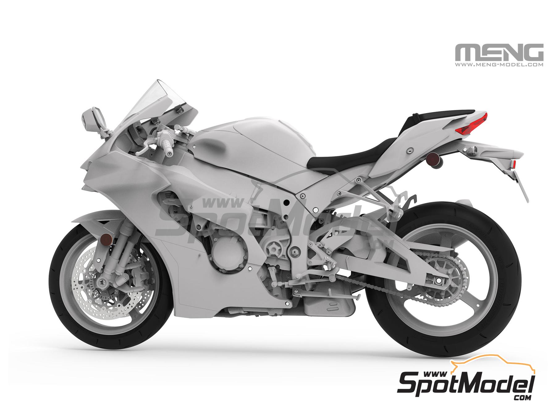 Image 3: Kawasaki Ninja ZX-10R | Maqueta de moto en escala 1/9 fabricado por Meng Model (ref. MT-007, tambien 4897038554300)