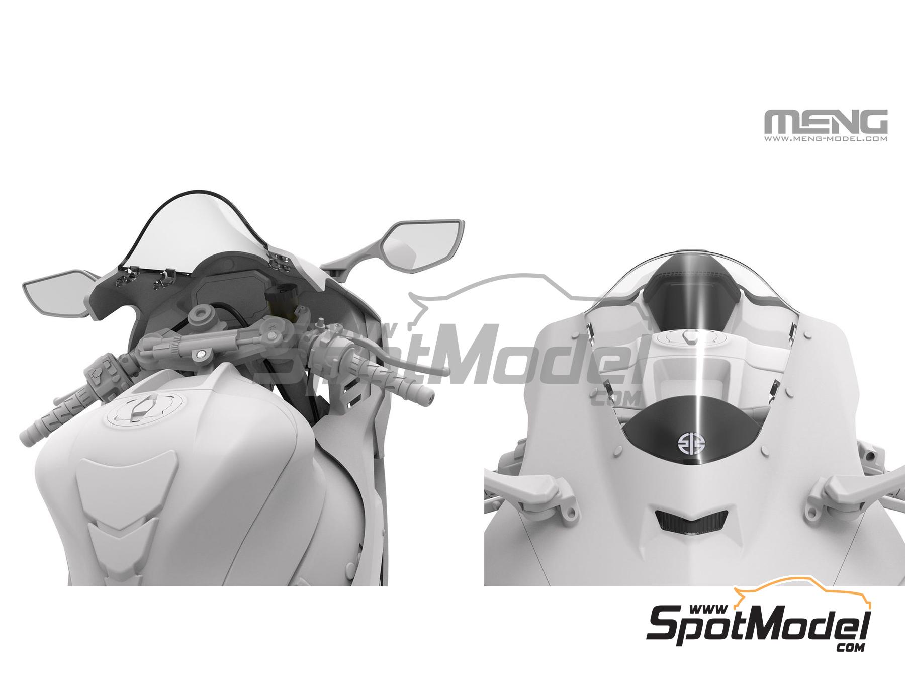 Image 10: Kawasaki Ninja ZX-10R | Maqueta de moto en escala 1/9 fabricado por Meng Model (ref. MT-007, tambien 4897038554300)