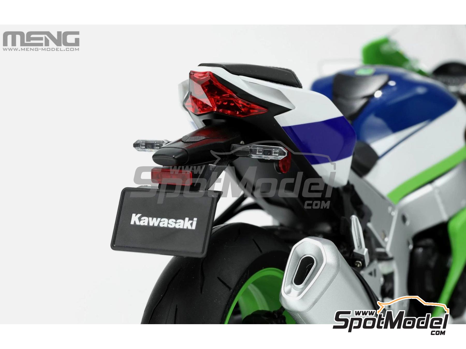 Image 6: Kawasaki Ninja ZX-10R (pre-pintada) | Maqueta de moto en escala 1/9 fabricado por Meng Model (ref. MT-007s, tambien 4897038554331)