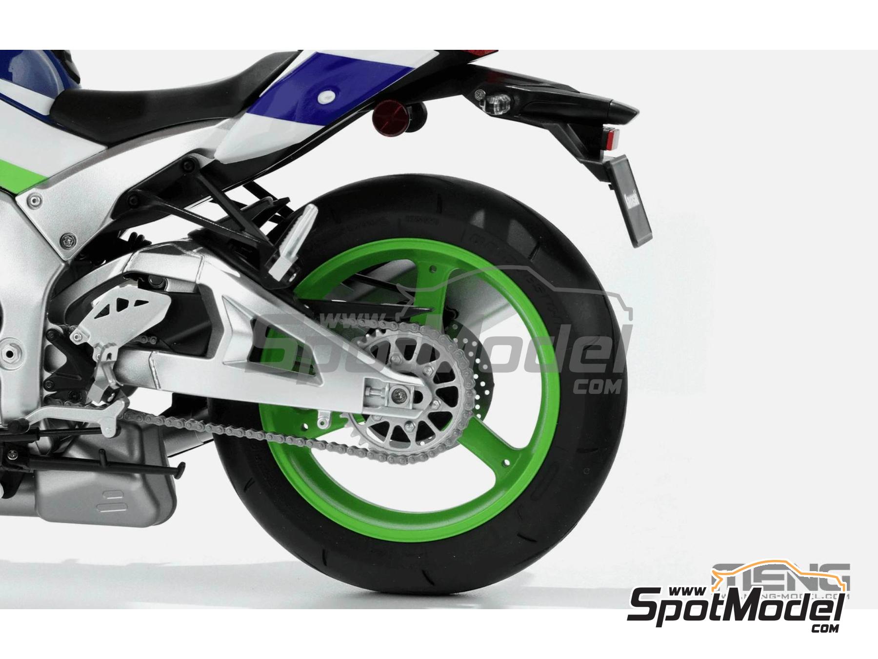 Image 8: Kawasaki Ninja ZX-10R (pre-pintada) | Maqueta de moto en escala 1/9 fabricado por Meng Model (ref. MT-007s, tambien 4897038554331)