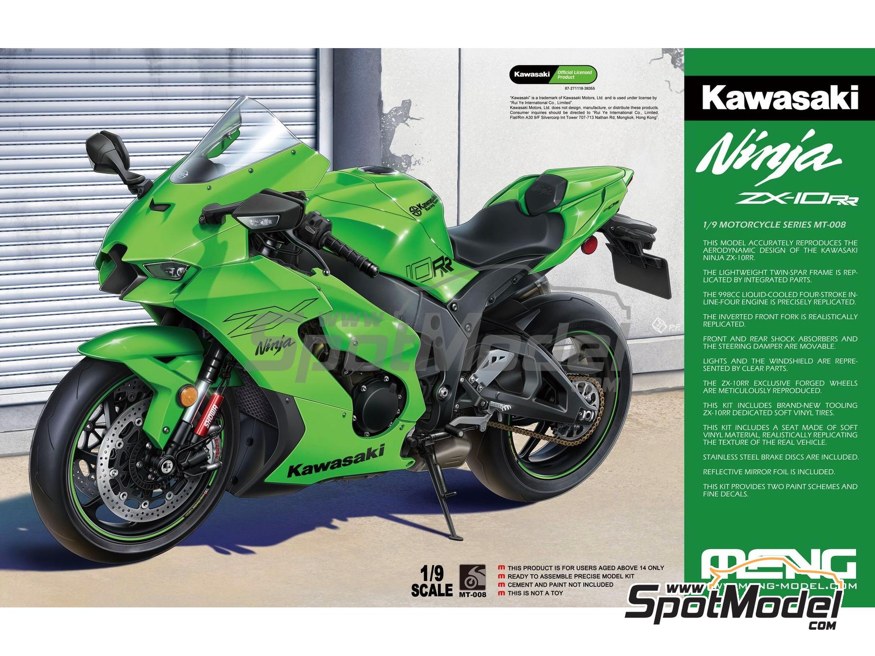 Image 1: Kawasaki Ninja ZX-10RR | Maqueta de moto en escala&nbsp;1/9 fabricado por Meng Model (ref.&nbsp;MT-008)