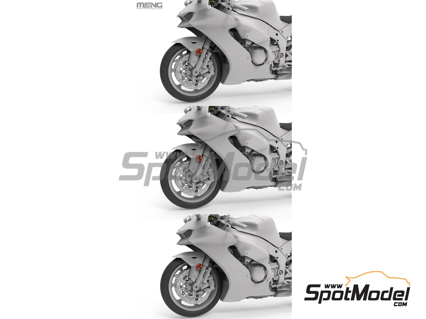 Image 8: Kawasaki Ninja ZX-10RR | Maqueta de moto en escala&nbsp;1/9 fabricado por Meng Model (ref.&nbsp;MT-008)