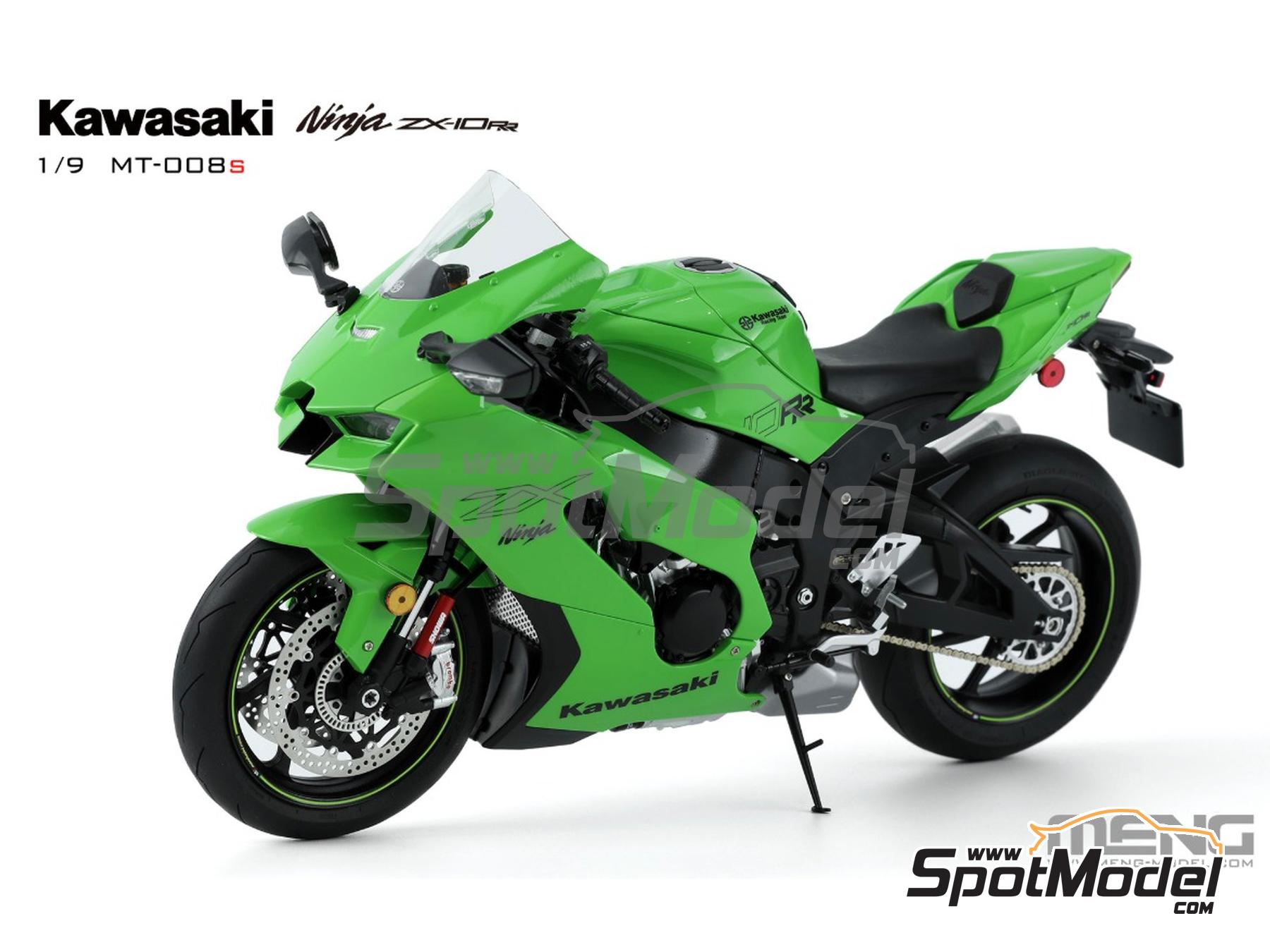 Image 2: Kawasaki Ninja ZX-10RR (pre-painted) | Motorbike scale model kit in 1/9 scale manufactured by Meng Model (ref.&nbsp;MT-008s, also 4897038554478)