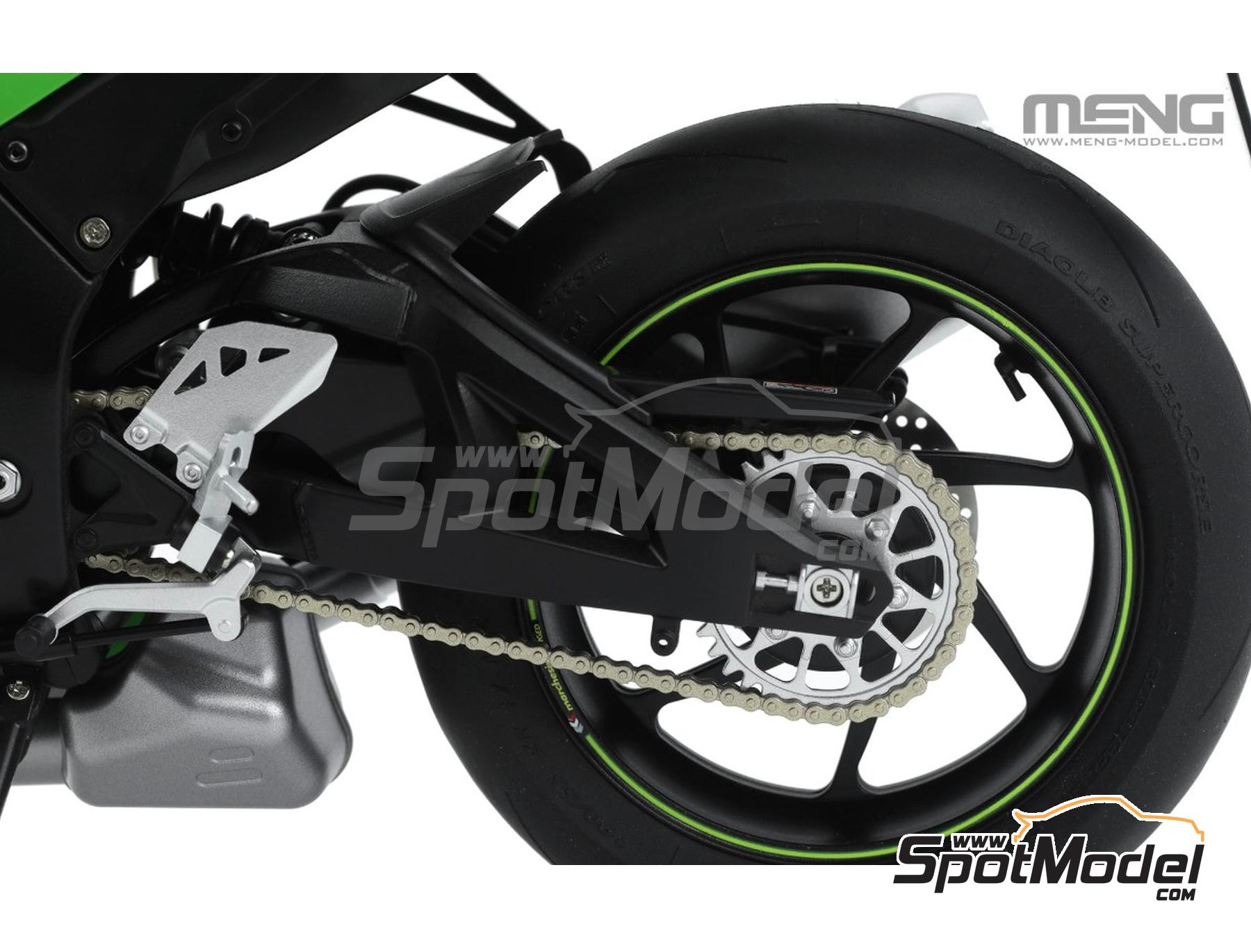 Image 5: Kawasaki Ninja ZX-10RR (pre-painted) | Motorbike scale model kit in 1/9 scale manufactured by Meng Model (ref.&nbsp;MT-008s, also 4897038554478)