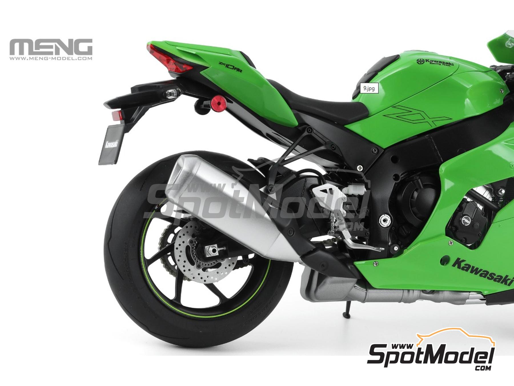 Image 12: Kawasaki Ninja ZX-10RR (pre-painted) | Motorbike scale model kit in 1/9 scale manufactured by Meng Model (ref.&nbsp;MT-008s, also 4897038554478)