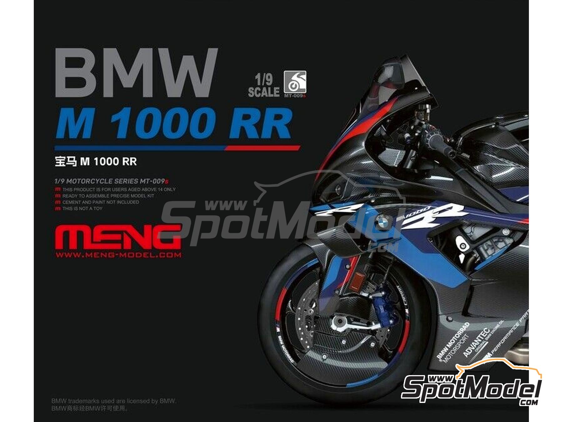 Image 1: BMW M 1000 RR (pre-painted) | Motorbike scale model kit in 1/9 scale manufactured by Meng Model (ref.&nbsp;MT-009s, also 4897038554584)