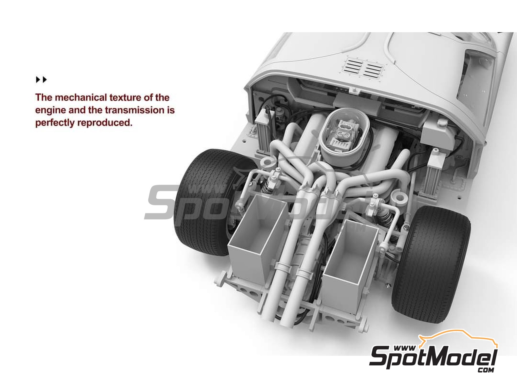 Image 4: Ford GT40 Mk II Shelby American Team - 24 Hours Le Mans 1966 | Car scale model kit in 1/12 scale manufactured by Meng Model (ref. RS-002, also 4897038552948)