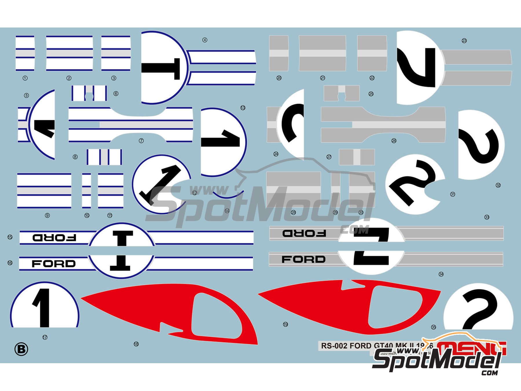 Kit para montar e pintar - FORD GT40 Mk.II' 66 – escala 1/12