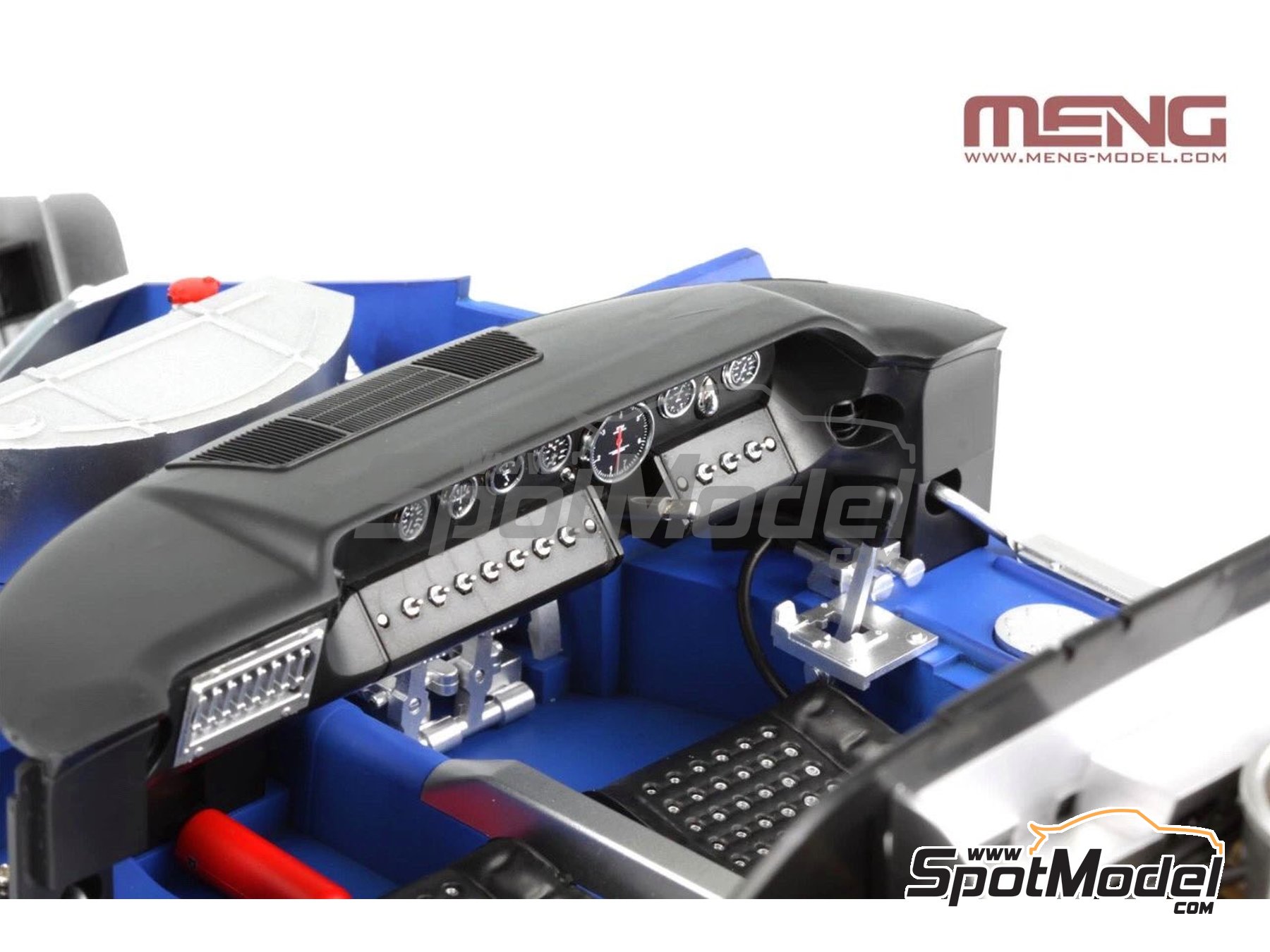 Image 23: Ford GT40 Mk II Shelby American Team - 24 Hours Le Mans 1966 | Car scale model kit in 1/12 scale manufactured by Meng Model (ref. RS-002, also 4897038552948)