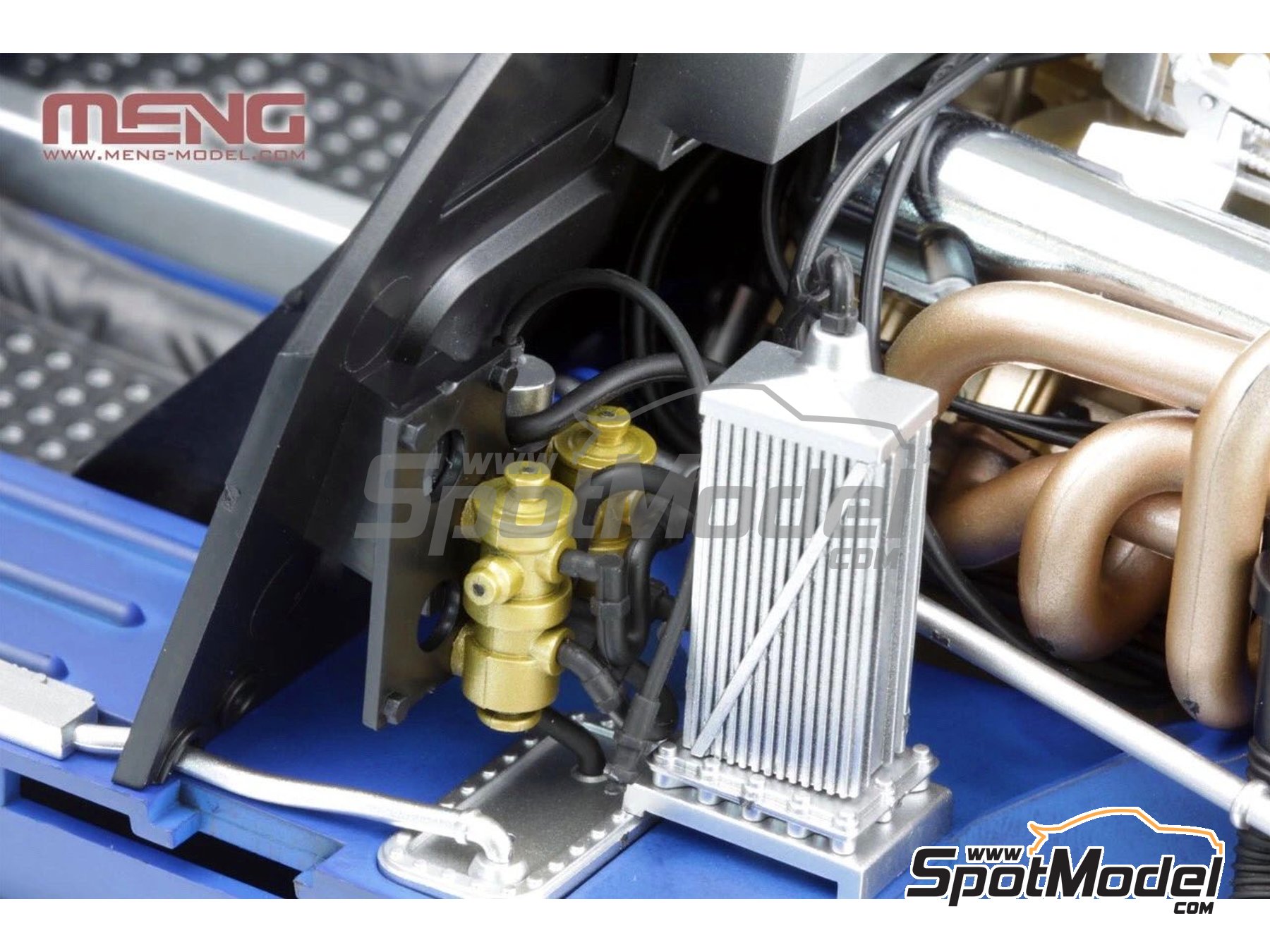 Image 26: Ford GT40 Mk II Shelby American Team - 24 Hours Le Mans 1966 | Car scale model kit in 1/12 scale manufactured by Meng Model (ref. RS-002, also 4897038552948)