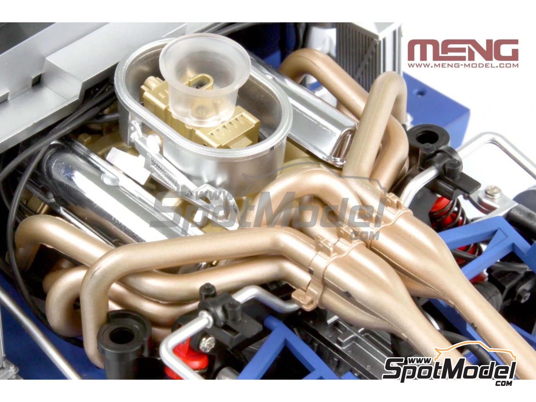 Image 28: Ford GT40 Mk II Shelby American Team - 24 Hours Le Mans 1966 | Car scale model kit in 1/12 scale manufactured by Meng Model (ref. RS-002, also 4897038552948)