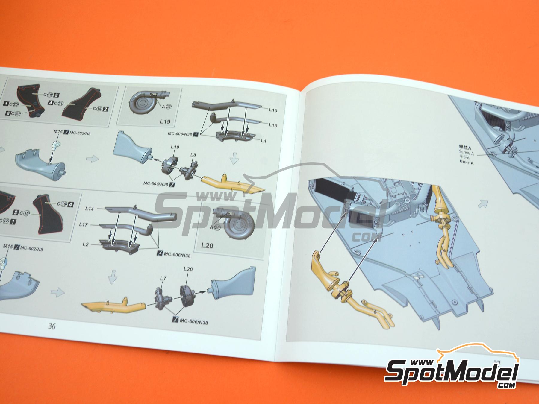 Image 35: McLaren Honda MP4/4 Equipo McLaren Racing Limited patrocinado por Marlboro - Campeonato del Mundo FIA de Formula 1 1988 | Maqueta de coche en escala&nbsp;1/12 fabricado por Meng Model (ref.&nbsp;RS-004, tambien 4897038553747)