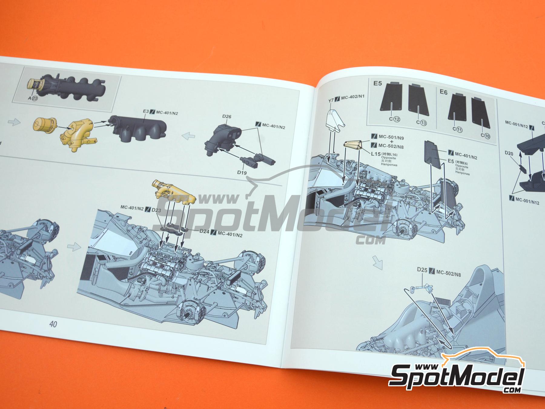 Image 36: McLaren Honda MP4/4 Equipo McLaren Racing Limited patrocinado por Marlboro - Campeonato del Mundo FIA de Formula 1 1988 | Maqueta de coche en escala&nbsp;1/12 fabricado por Meng Model (ref.&nbsp;RS-004, tambien 4897038553747)