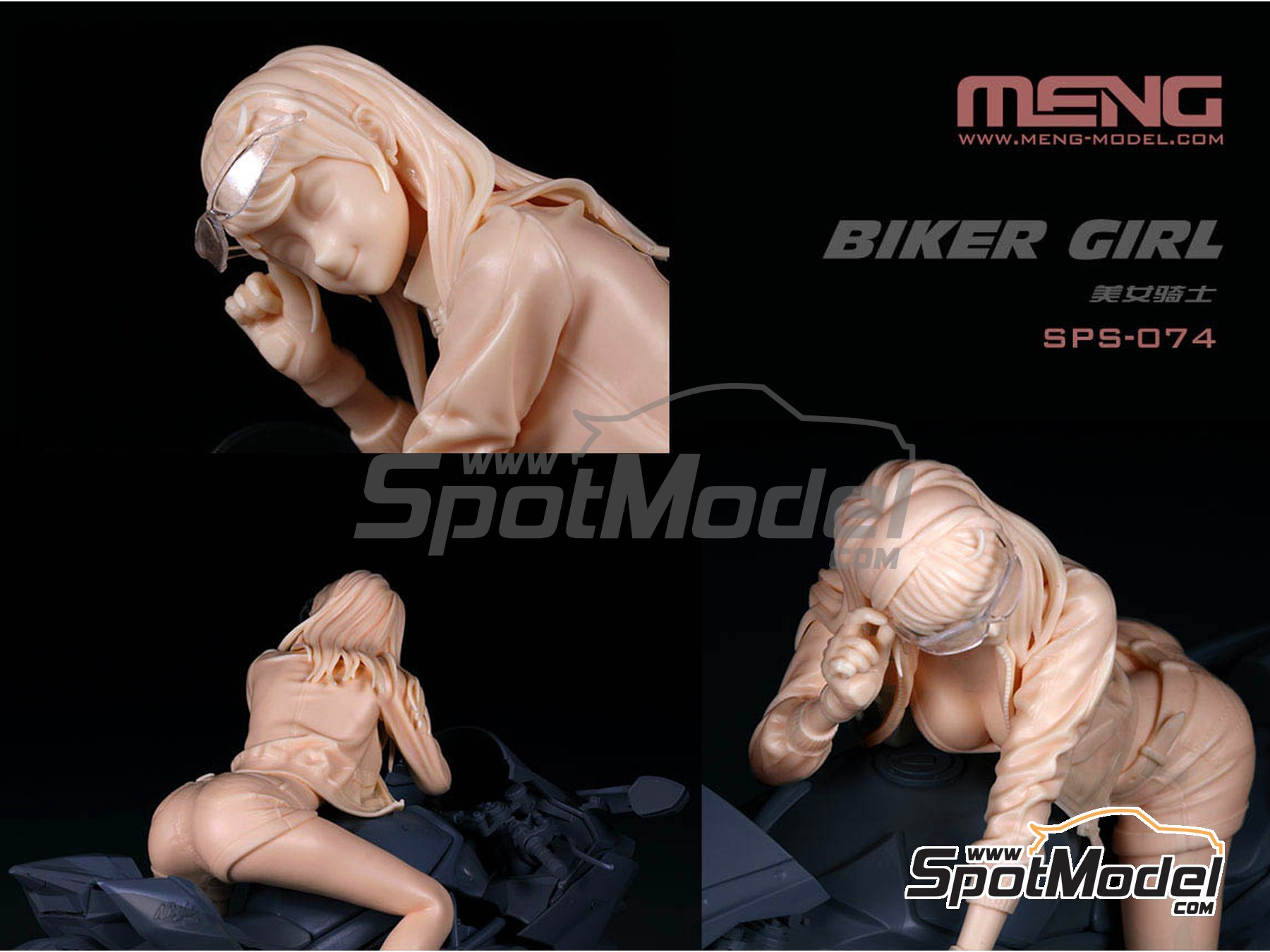 Image 3: Biker girl | Figure in 1/9 scale manufactured by Meng Model (ref.&nbsp;SPS-074, also 4897038552702)