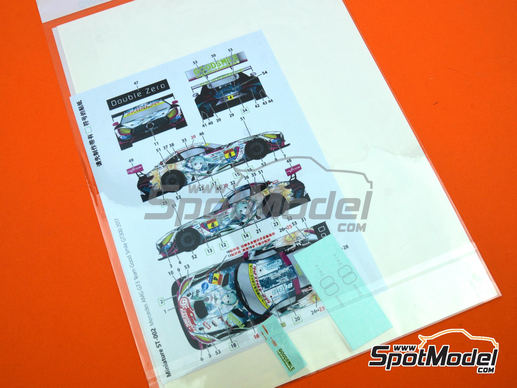 Image 5: Mercedes AMG GT3 Ukyo Team sponsored by Good Smile Racing - Autobacs Super GT Series 2017 | Marking / livery in 1/24 scale manufactured by Miniature (ref.&nbsp;CS010, also MH24007)