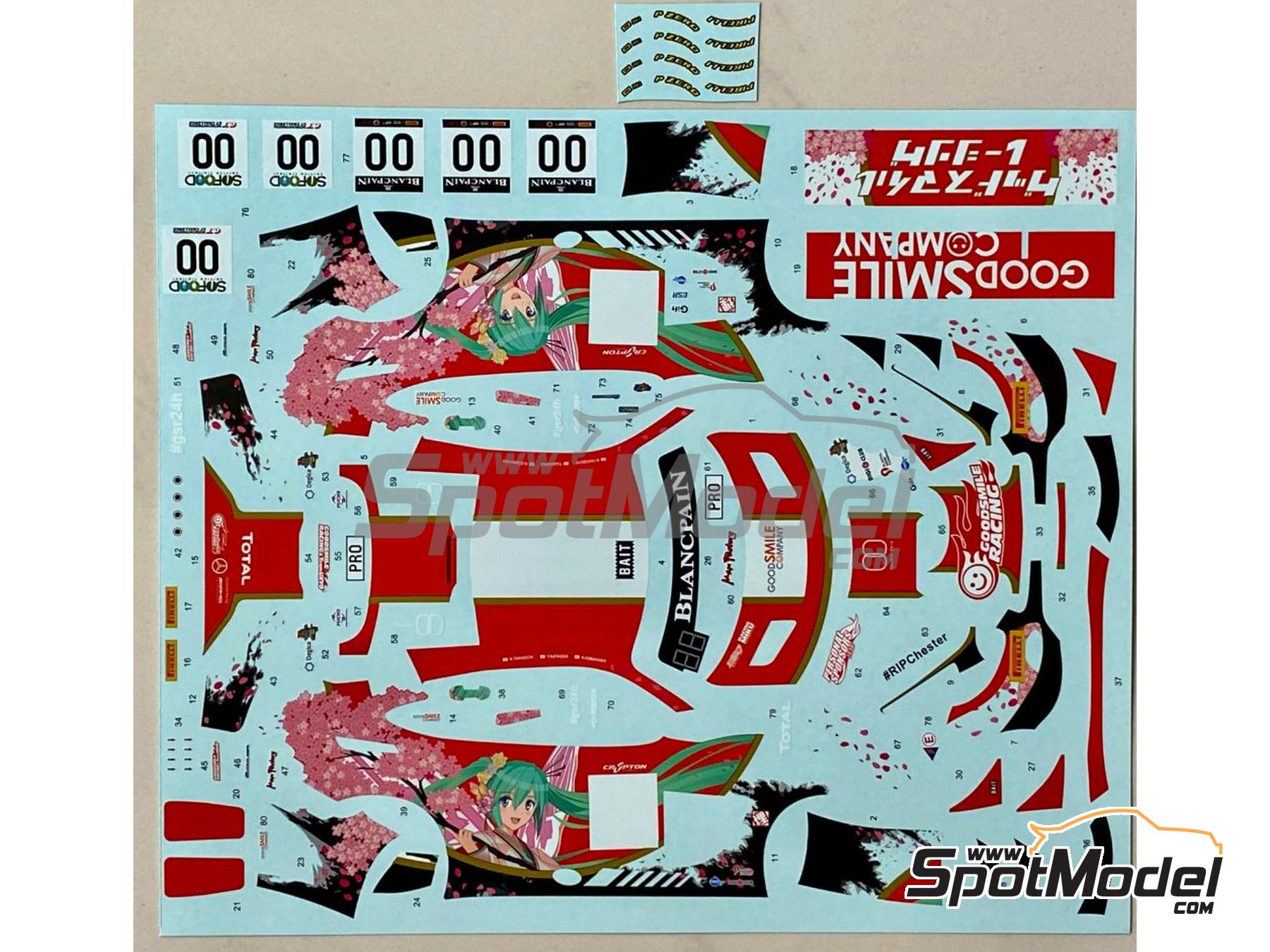 Image 3: Mercedes AMG GT3 Ukyo Team sponsored by Good Smile Racing - 24 Hours SPA Francorchamps 2017 | Marking / livery in 1/24 scale manufactured by Miniature (ref.&nbsp;CS011)