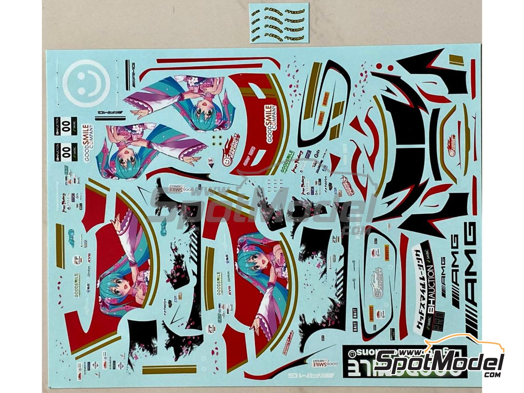 Image 1: Mercedes AMG GT3 sponsored by Good Smile Racing - Suzuka 10 Hours 2019 | Marking / livery in 1/24 scale manufactured by Miniature (ref.&nbsp;CS014)