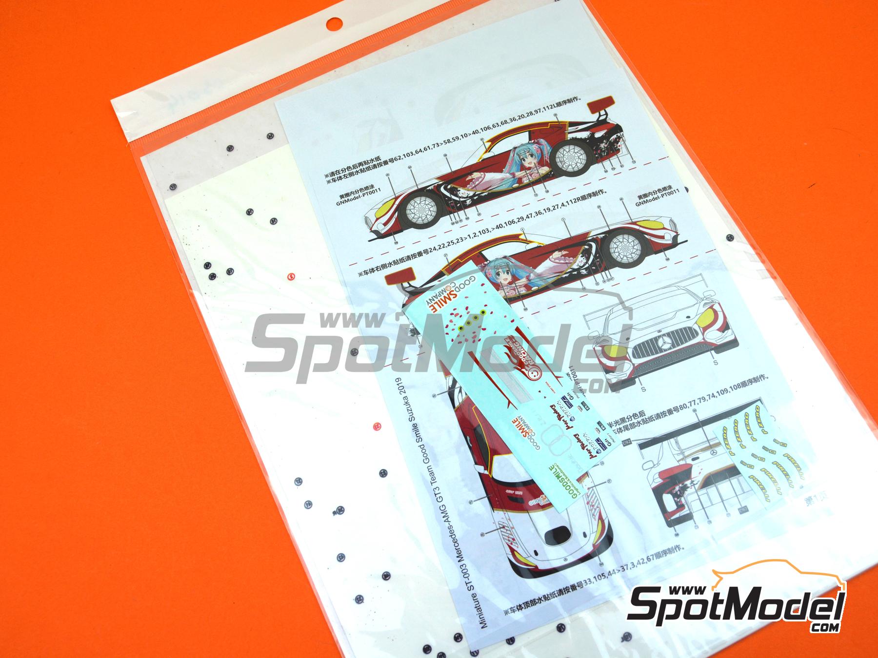 Image 6: Mercedes AMG GT3 sponsored by Good Smile Racing - Suzuka 10 Hours 2019 | Marking / livery in 1/24 scale manufactured by Miniature (ref.&nbsp;CS014)