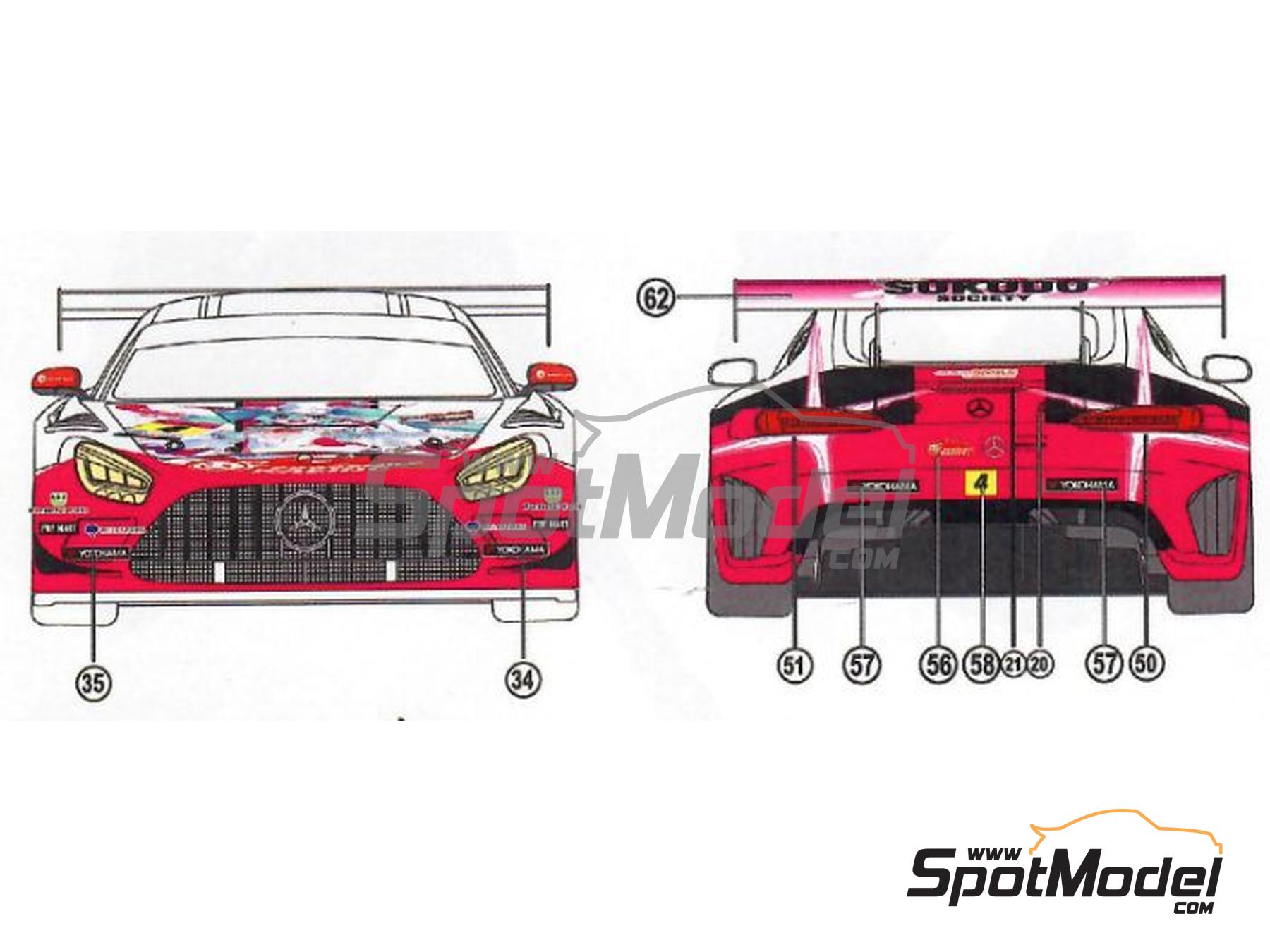 Image 3: Mercedes AMG GT3 Evo Good Smile Racing & UKYO Team sponsored by Sokudo Society - Autobacs Super GT 2024 | Marking / livery in 1/24 scale manufactured by Miniature (ref. CS022)