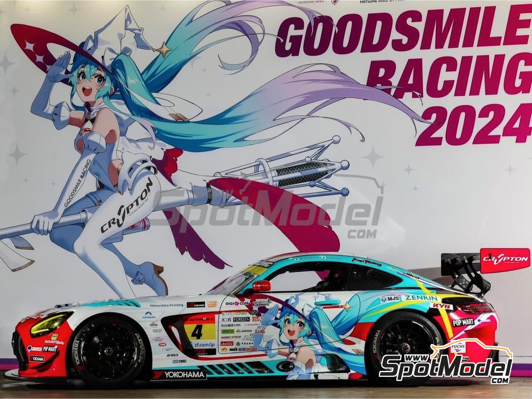 Image 4: Mercedes AMG GT3 Evo Good Smile Racing & UKYO Team sponsored by Sokudo Society - Autobacs Super GT 2024 | Marking / livery in 1/24 scale manufactured by Miniature (ref. CS022)