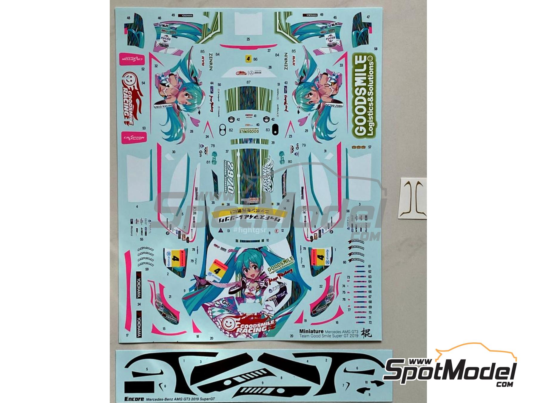 Image 5: Mercedes AMG GT3 Good Smile Racing & UKYO Team - Autobacs Super GT 2019 | Marking / livery in 1/24 scale manufactured by Miniature (ref. CS026)