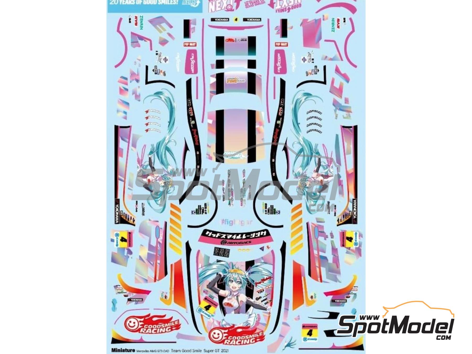 Image 1: Mercedes AMG GT3 Evo Equipo Good Smile Racing & UKYO - Autobacs Super GT 2024 | Decoraci&oacute;n en escala&nbsp;1/24 fabricado por Miniature (ref.&nbsp;CS027)