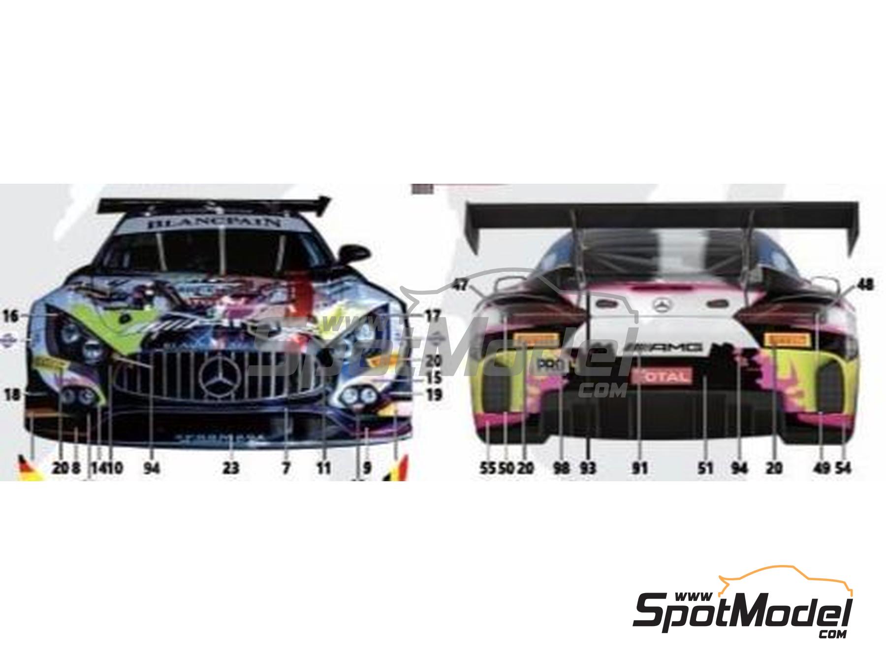 Image 3: Mercedes AMG GT3 Equipo Black Falcon patrocinado por Good Smile, Promare - Total 24 horas de Spa 2019 | Decoraci&oacute;n en escala&nbsp;1/24 fabricado por Miniature (ref.&nbsp;CS030)