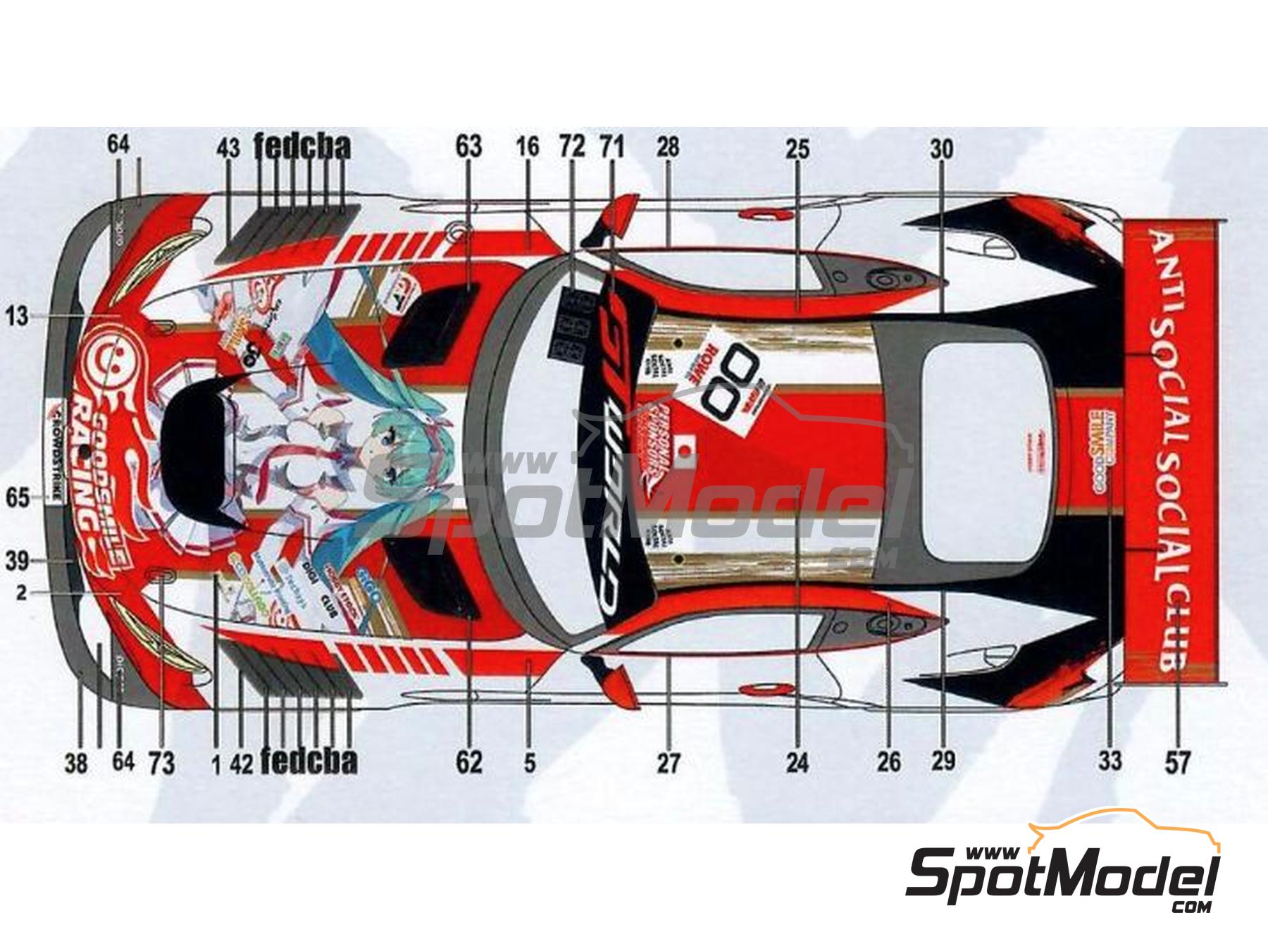 Image 2: Mercedes AMG GT3 Evo Good Smile Racing & UKYO Team - CrowdStrike 24 Hours of Spa 2025 | Marking / livery in 1/24 scale manufactured by Miniature (ref.&nbsp;CS032, also MH24022)