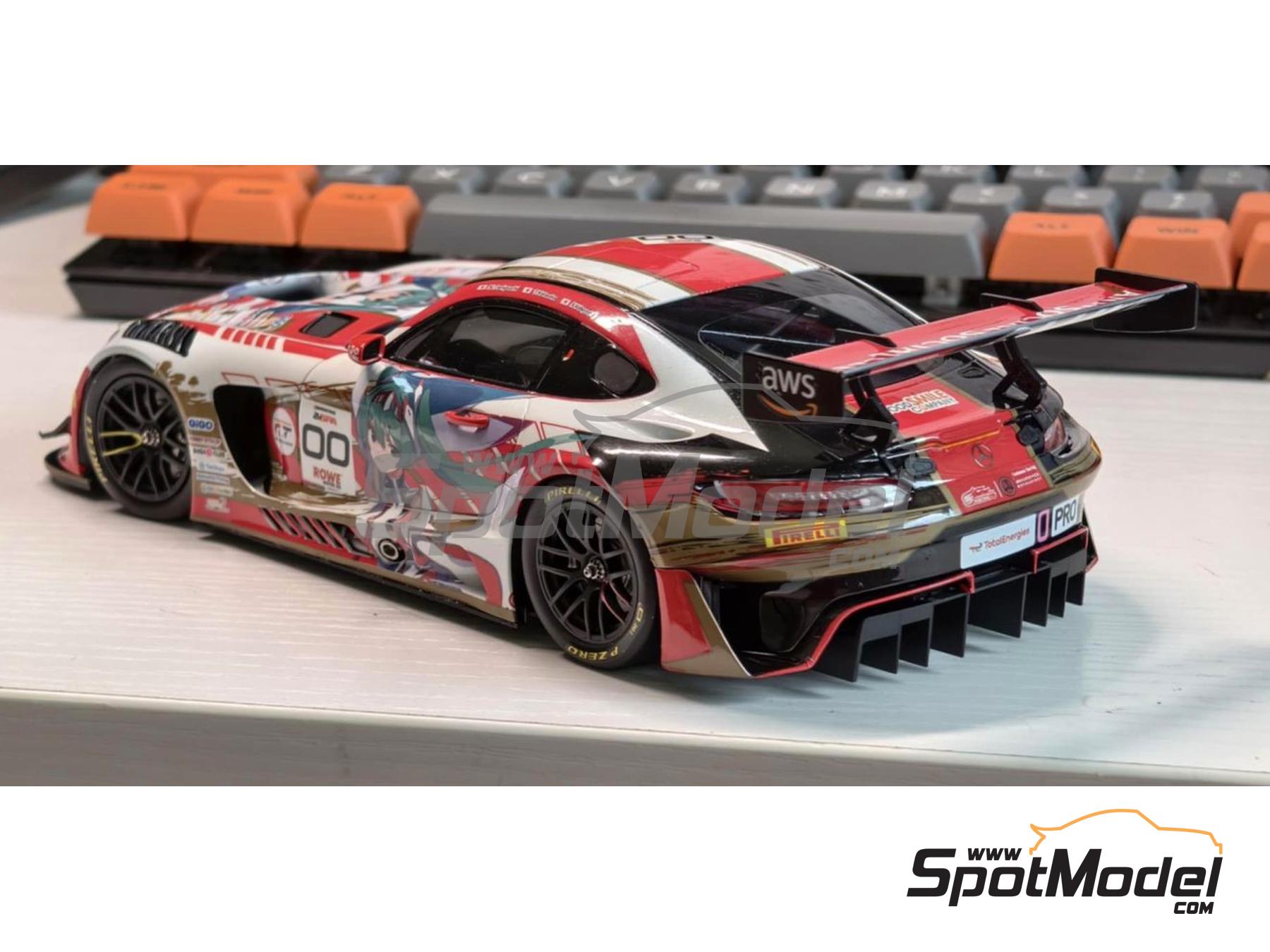 Image 6: Mercedes AMG GT3 Evo Good Smile Racing & UKYO Team - CrowdStrike 24 Hours of Spa 2025 | Marking / livery in 1/24 scale manufactured by Miniature (ref.&nbsp;CS032, also MH24022)