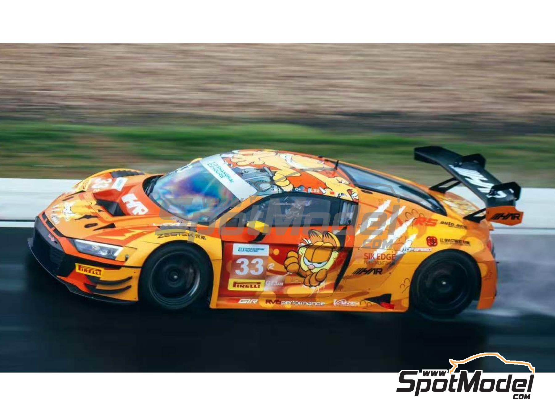 Image 1: Audi R8 LMS GT3 Evo II 33R Harmony Racing Team sponsored by "Garfield", Boost Logic - Shanghai 8 Hours 2024 | Marking / livery in 1/24 scale manufactured by Miniature (ref.&nbsp;CS129, also MS24044)