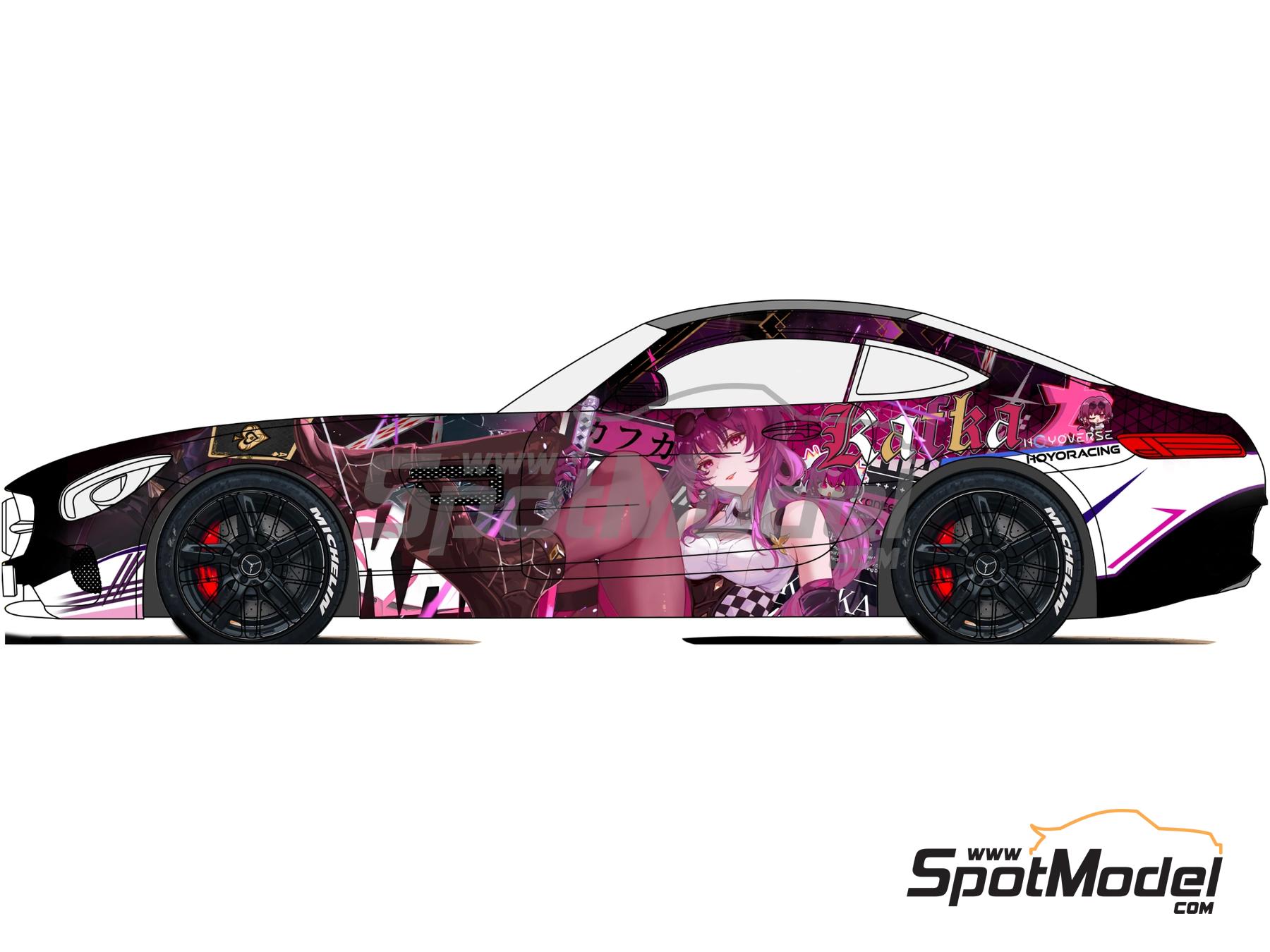 Image 2: Mercedes AMG GT3 Evo sponsored by Kafuka Itasha - Autobacs Super GT Series 2025 | Marking / livery in 1/24 scale manufactured by Miniature (ref.&nbsp;CS131, also MS24046)