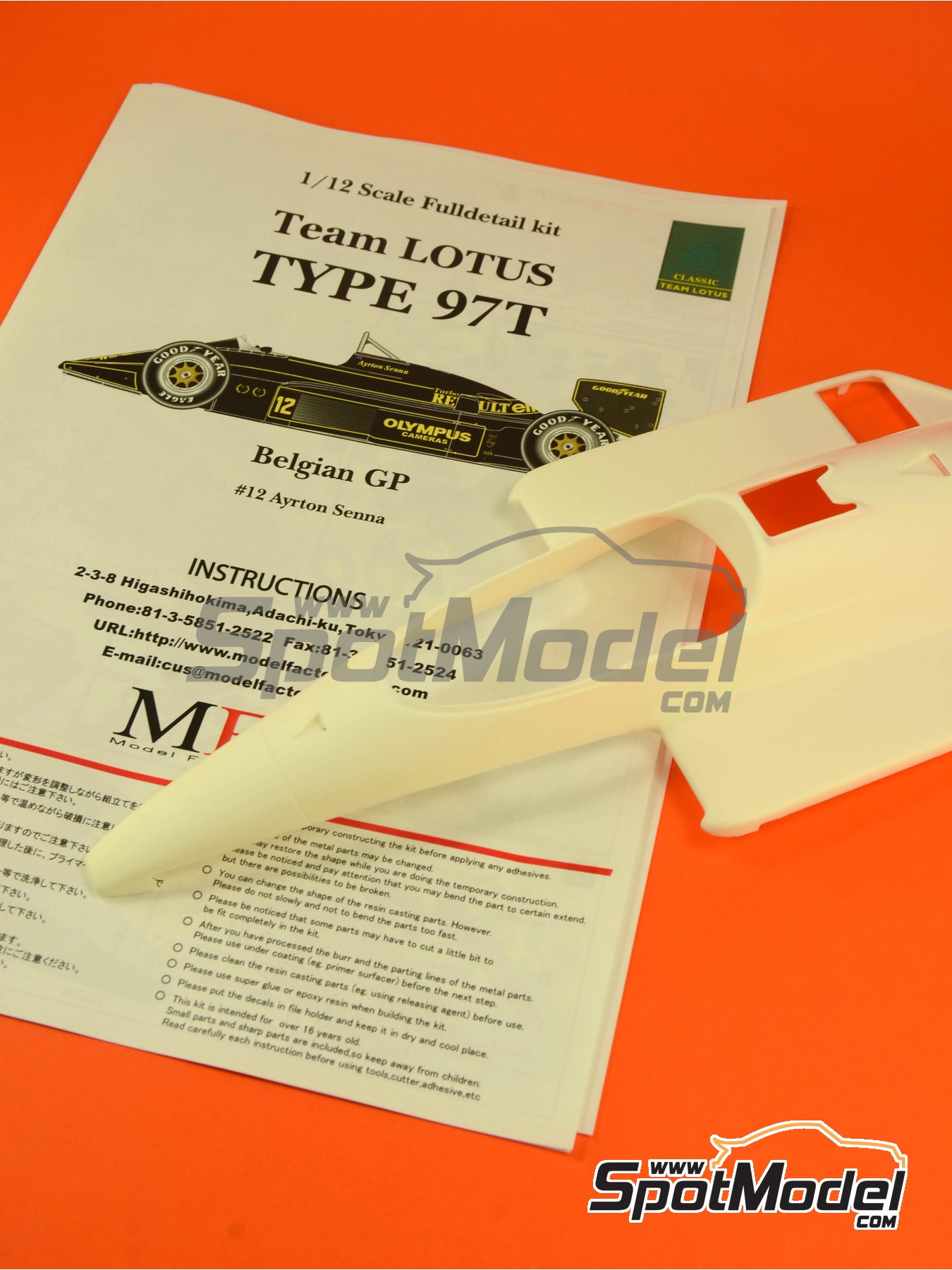 MFH Model Factory Hiro 1/43 LOTUS TYPE 97T Belgium GP Multi Material Kit 