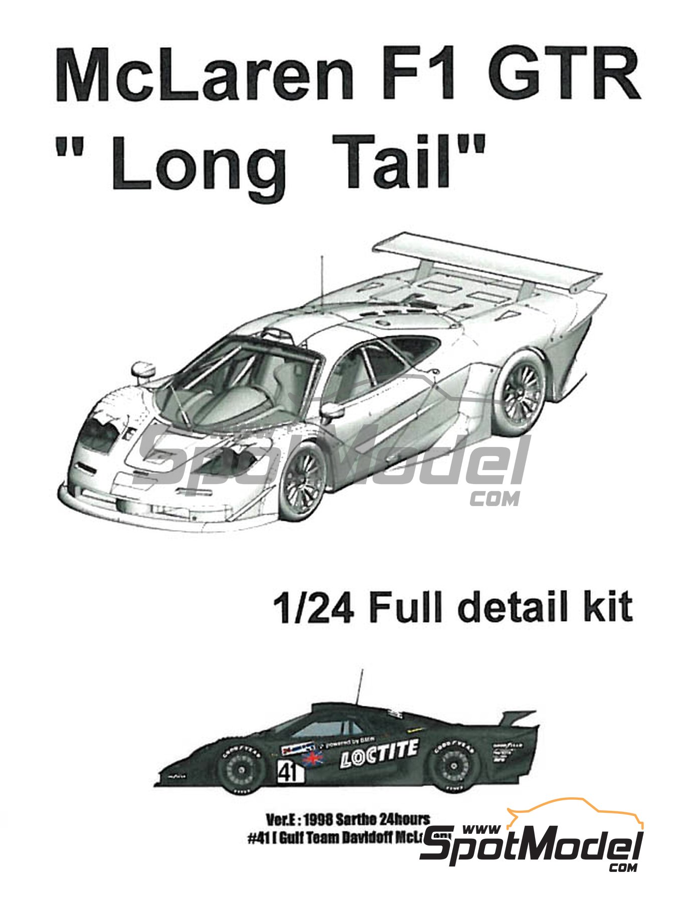 Model Factory Hiro Model Car Kit 1 24 Scale Mclaren F1 Gtr Long Tail Sponsored By Loctite Gulf Davidoff 41 24 Hours Le Mans 1998 Ref Mfh K380 Spotmodel