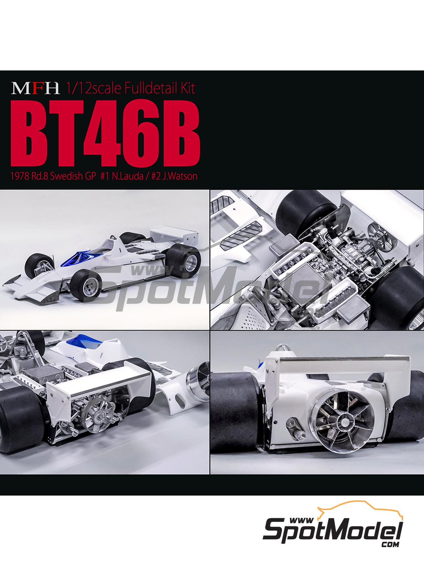 Model Factory Hiro K461: Car scale model kit 1/12 scale - Brabham BT46B  Brabham Racing Organisation Team sponsored by Parmalat #1, 2 - Niki Lauda  (AT), John Watson (GB) - Swedish Formula