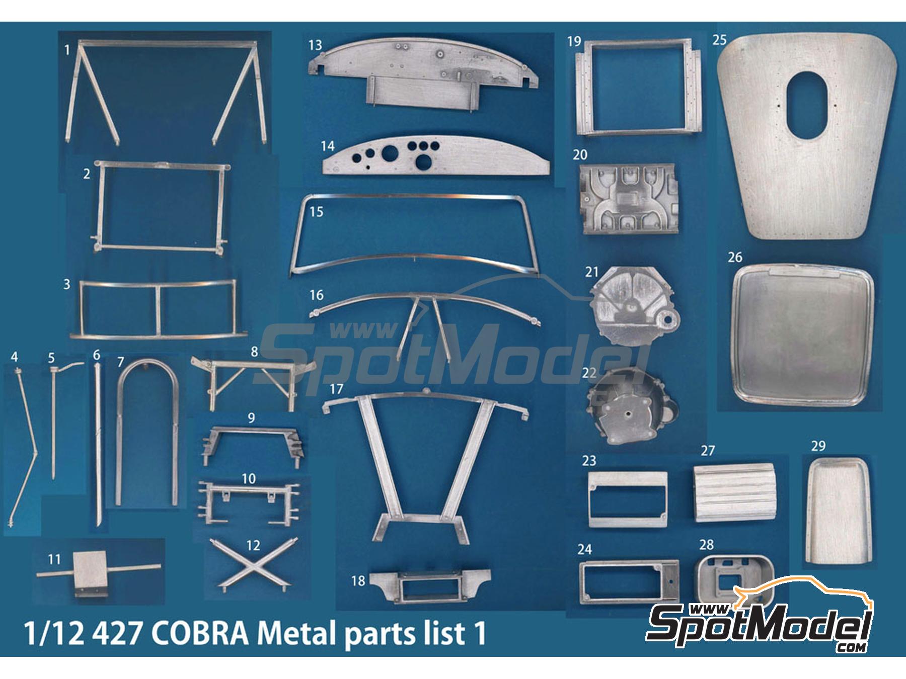 Image 1: Shelby 427 Cobra Scuderia Bear Team - 24 Hours of Daytona, SCCA Trans-American Championship 1965 and 1966 | Car scale model kit in 1/12 scale manufactured by Model Factory Hiro (ref.&nbsp;MFH-K501, also 4571102325019, K501 and K-501)