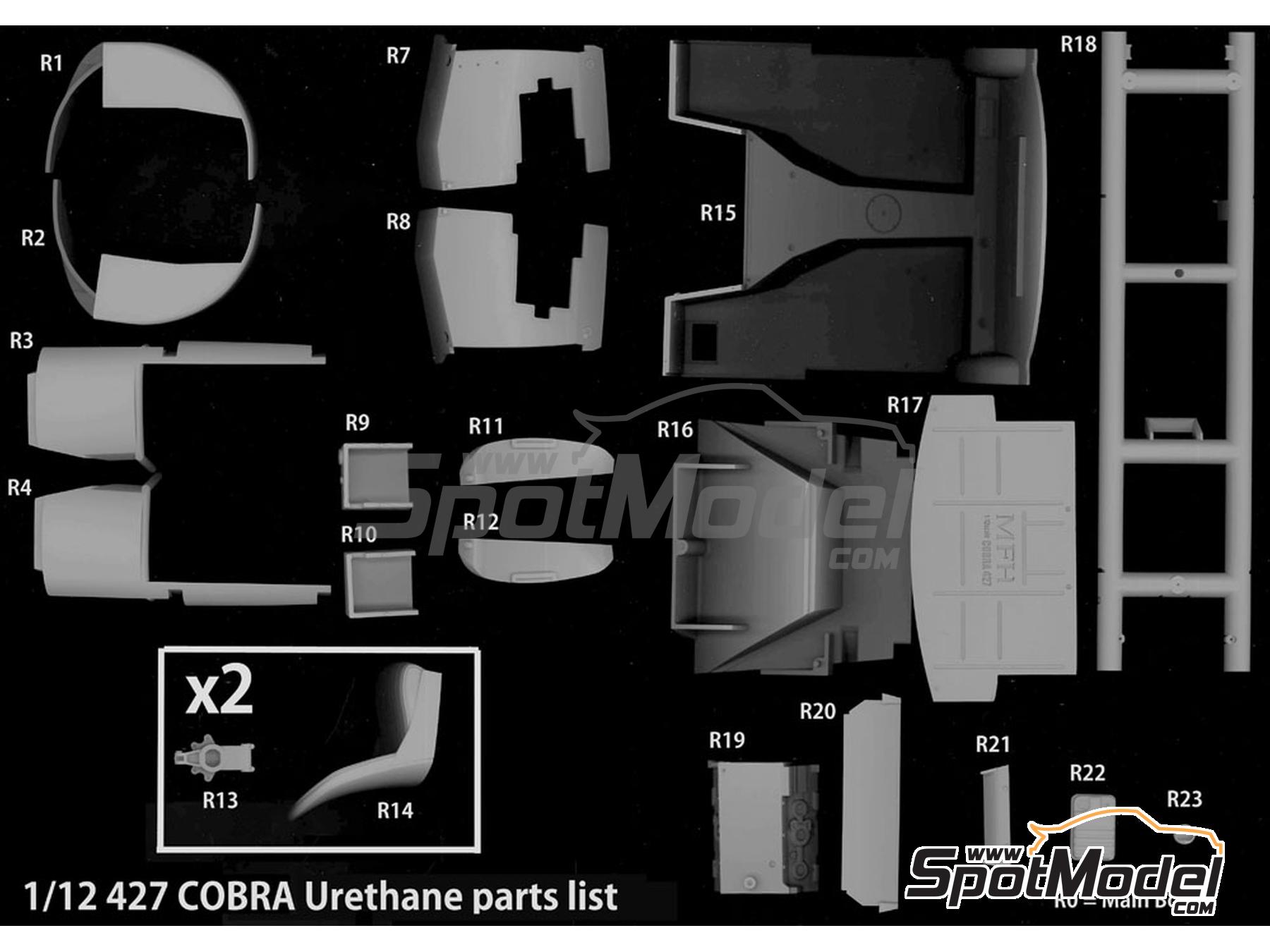 Image 5: Shelby 427 Cobra Scuderia Bear Team - 24 Hours of Daytona, SCCA Trans-American Championship 1965 and 1966 | Car scale model kit in 1/12 scale manufactured by Model Factory Hiro (ref.&nbsp;MFH-K501, also 4571102325019, K501 and K-501)