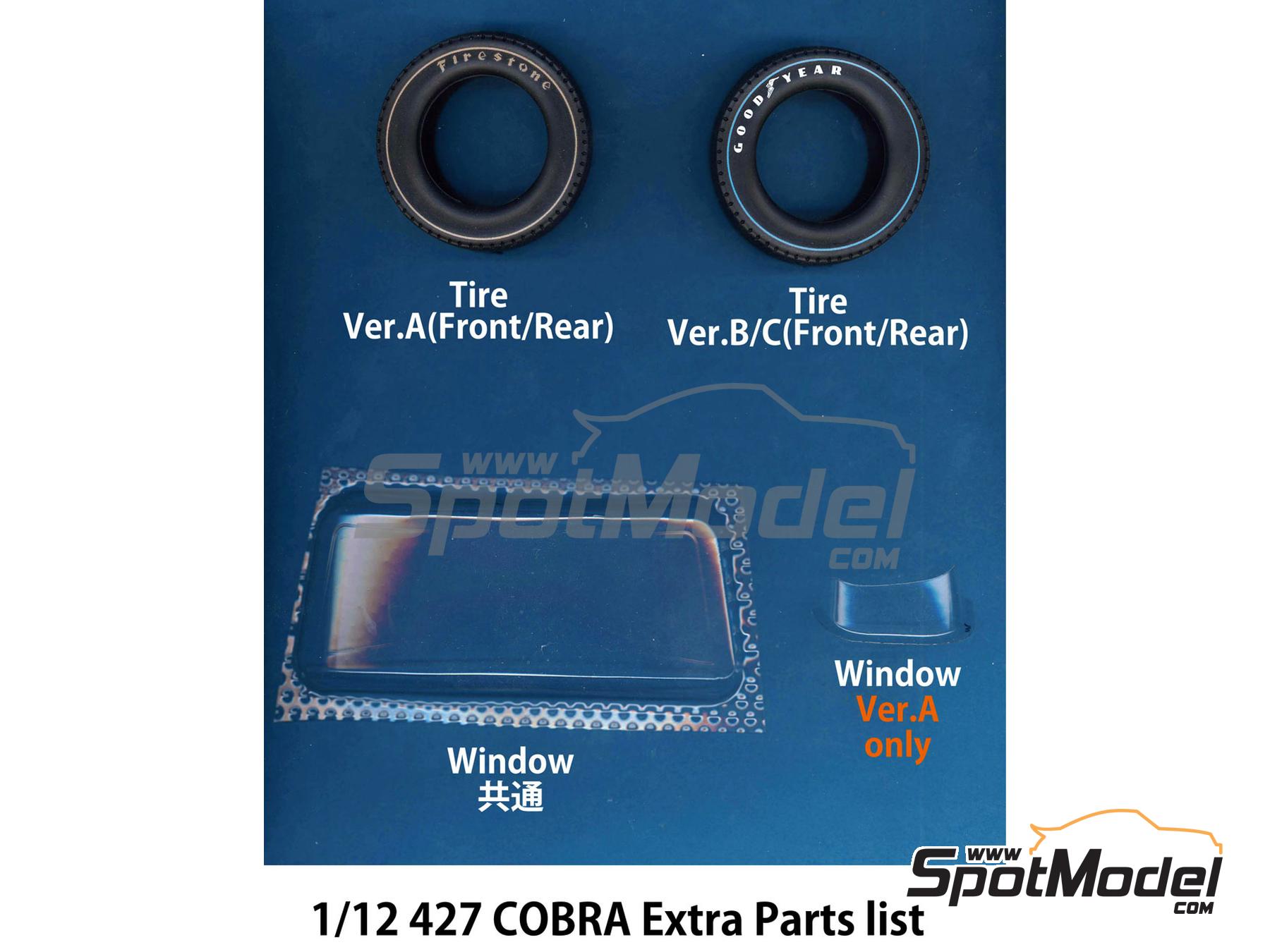 Image 7: Shelby 427 Cobra Scuderia Bear Team - 24 Hours of Daytona, SCCA Trans-American Championship 1965 and 1966 | Car scale model kit in 1/12 scale manufactured by Model Factory Hiro (ref.&nbsp;MFH-K501, also 4571102325019, K501 and K-501)