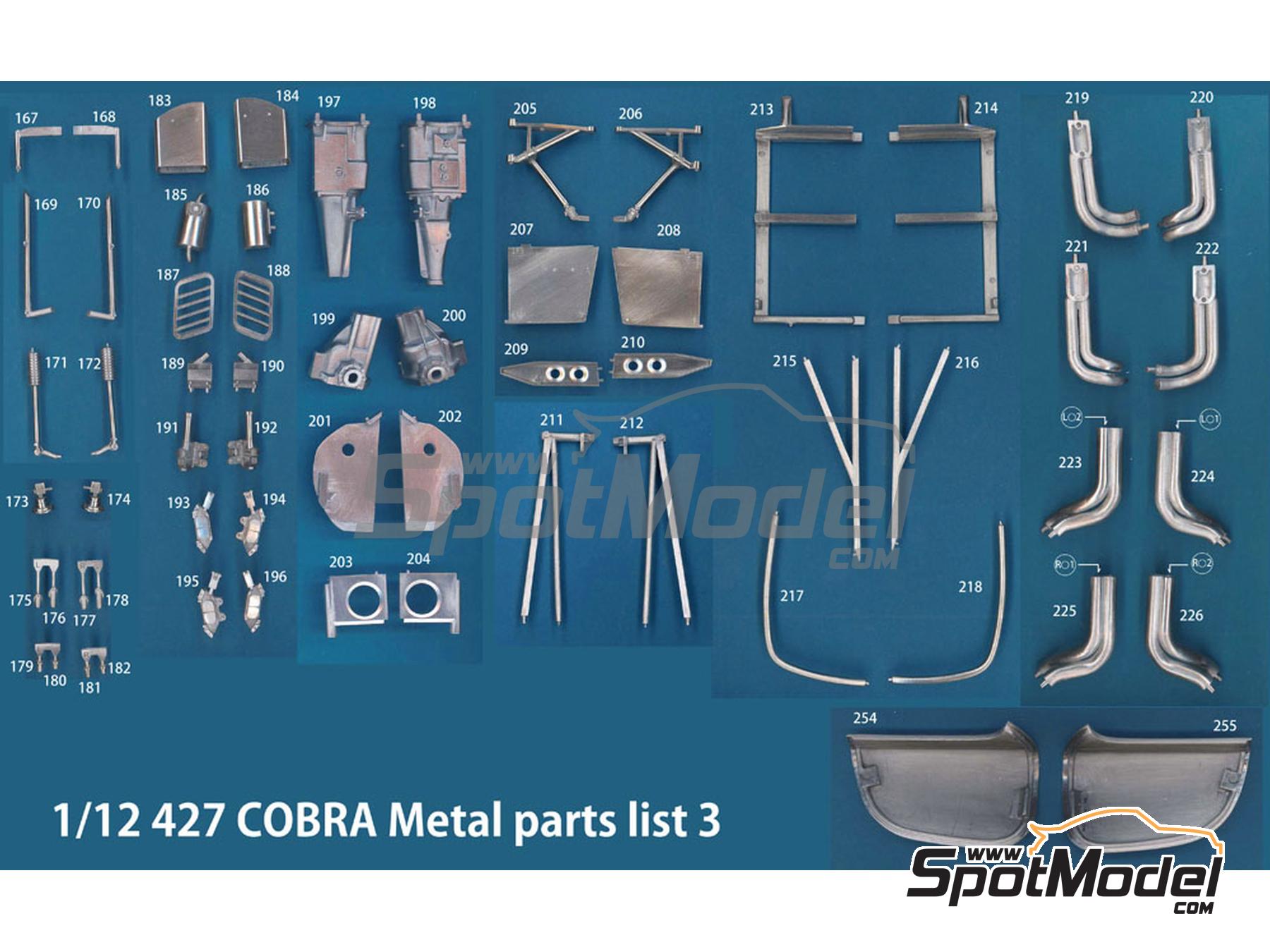 Image 3: Shelby 427 Cobra Scuderia Bear Team - 12 Hours Sebring 1965 and 1966 | Car scale model kit in 1/12 scale manufactured by Model Factory Hiro (ref.&nbsp;MFH-K502, also K502 and K-502)