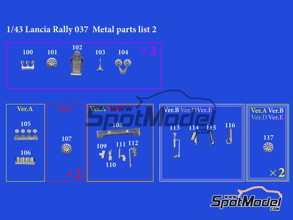 Image 11: Lancia 037 Rally Jolly Club Totip - Tour de Corse 1984 | Model car kit in 1/43 scale manufactured by Model Factory Hiro (ref.&nbsp;MFH-K560, also K-560)