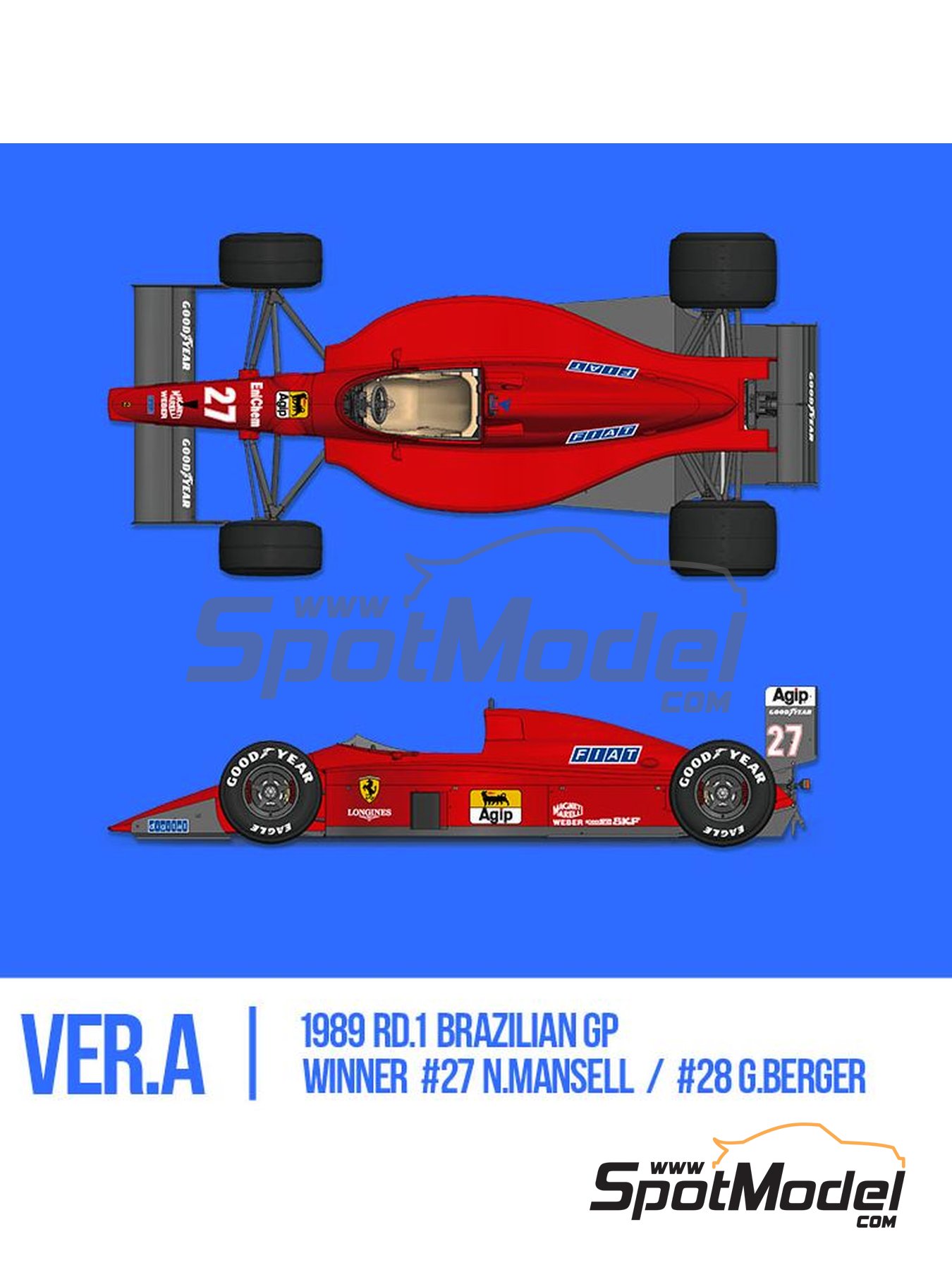 Colección Ferrari F1-89 1989 Nigel escala 1/43 Diecast pantalla de coche mini 19 
